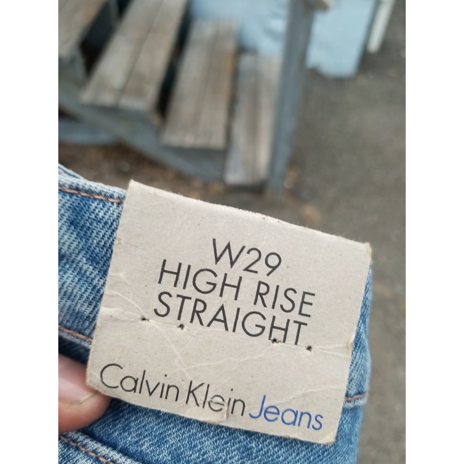 Calvin Klein Calvin Klein Jeans Womens Size 29 High Rise Straight Jeans Belted Blue Cotton Denim Regular Length Petite Size 29" - 7 Thumbnail