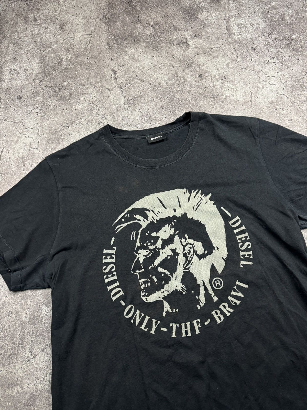 Diesel Vintage Diesel Only the Brave Punk Head Graphic T-Shirt S Size US XL / EU 56 / 4 - 2 Thumbnail