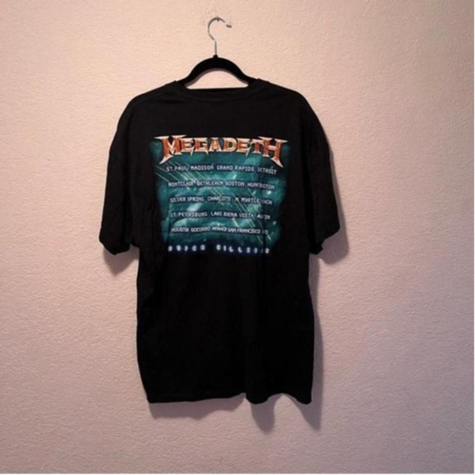Megadeth Megadeth Band Tour Graphic T-Shirt Black Size Large Size ONE SIZE - 3 Thumbnail