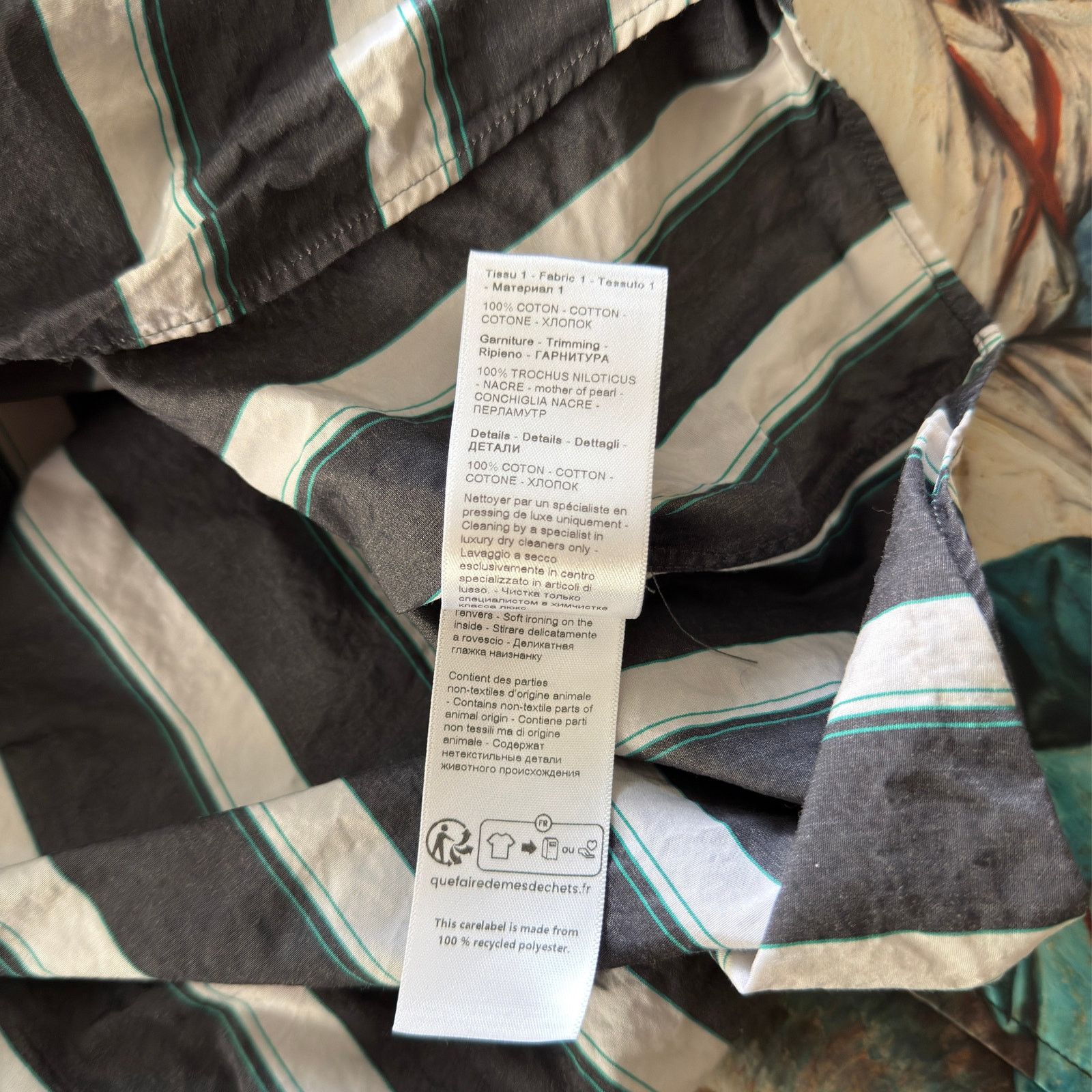 Lanvin Size S - Lanvin Men's Stripe-Pattern Patched Button Up Shirt Size US S / EU 44-46 / 1 - 6 Thumbnail