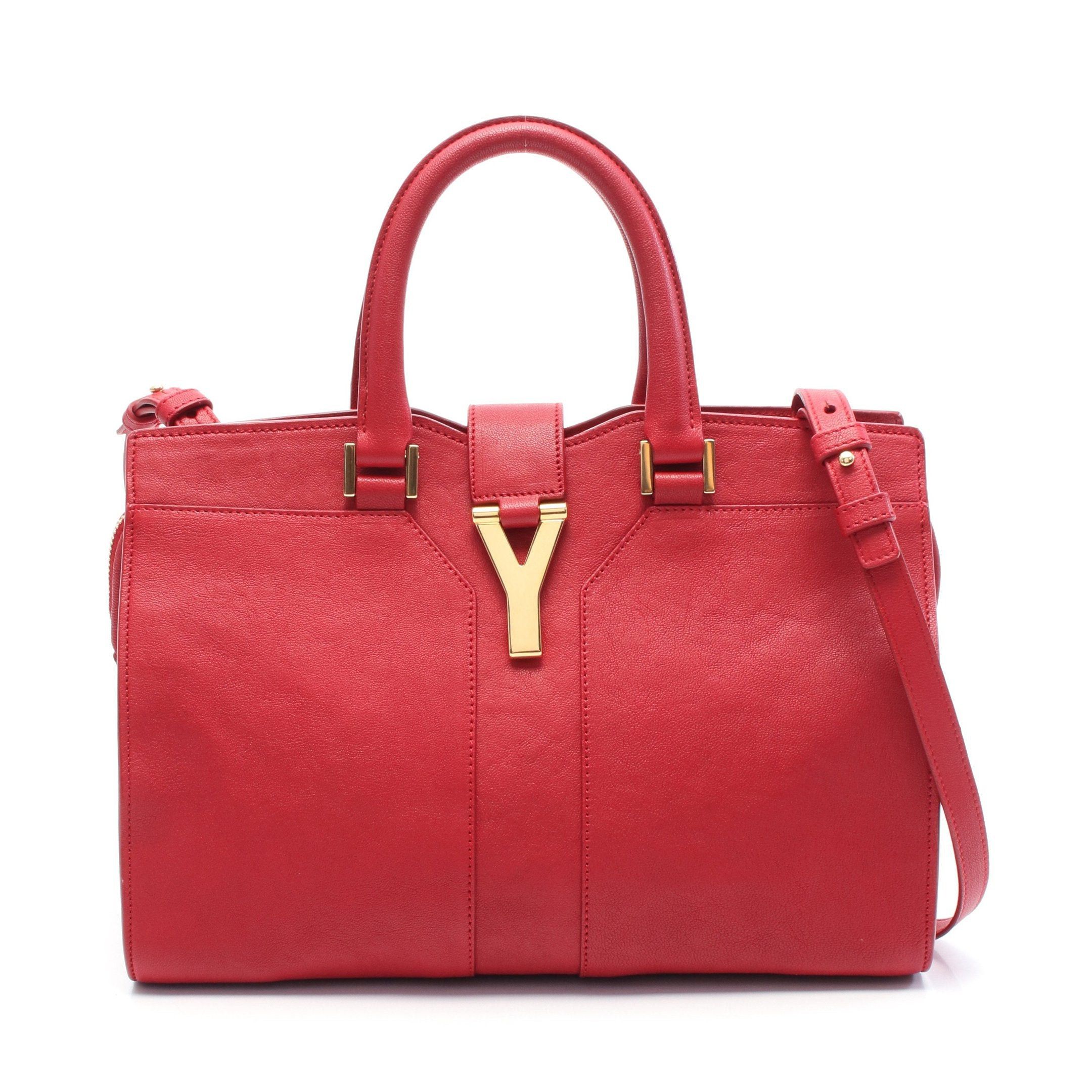 Yves Saint Laurent Cabas Chic Mini Handbag Leather Red