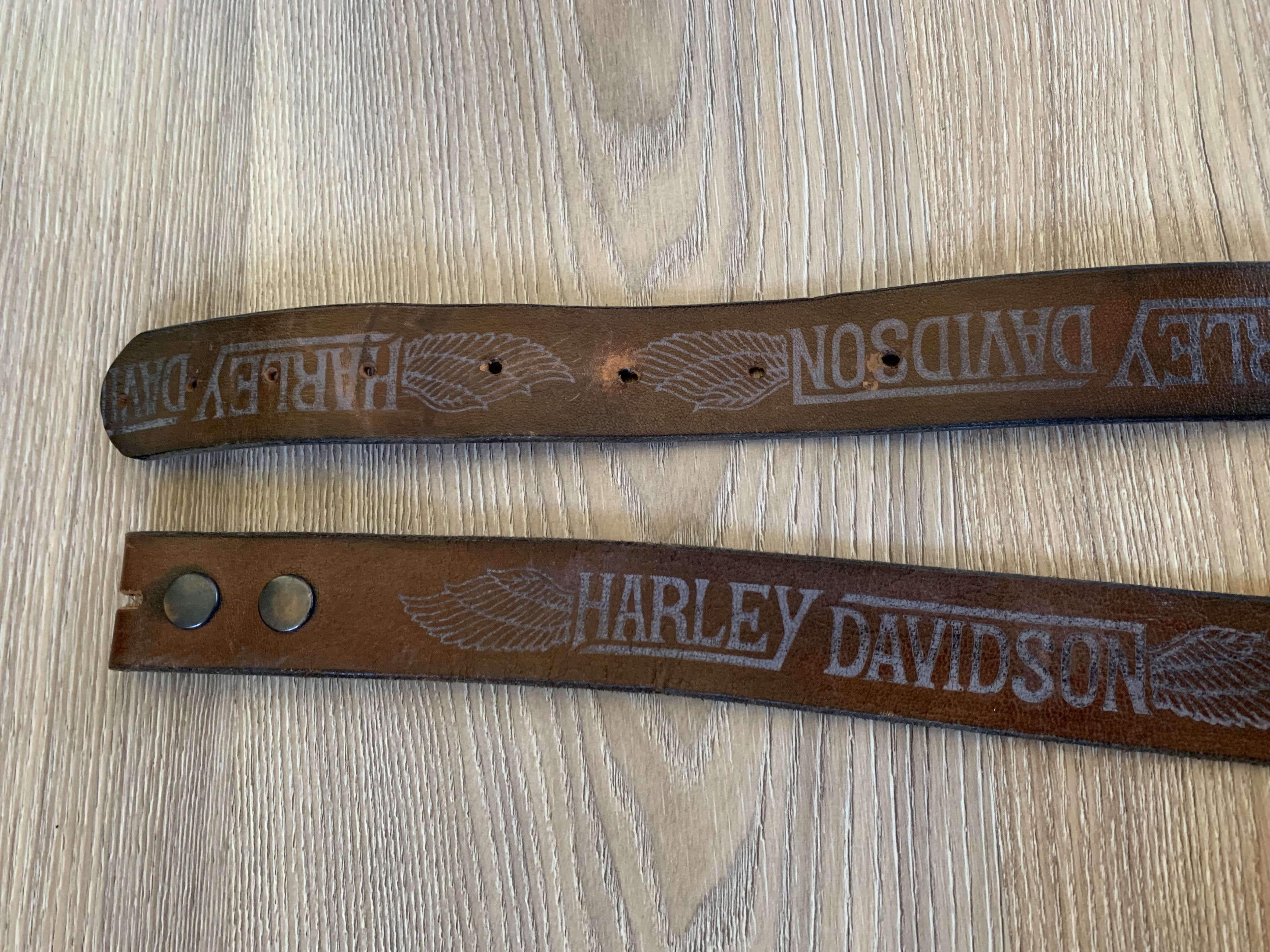 Harley Davidson Harley Davidson Brown Leather Belt Without Buckle Size ONE SIZE - 7 Thumbnail