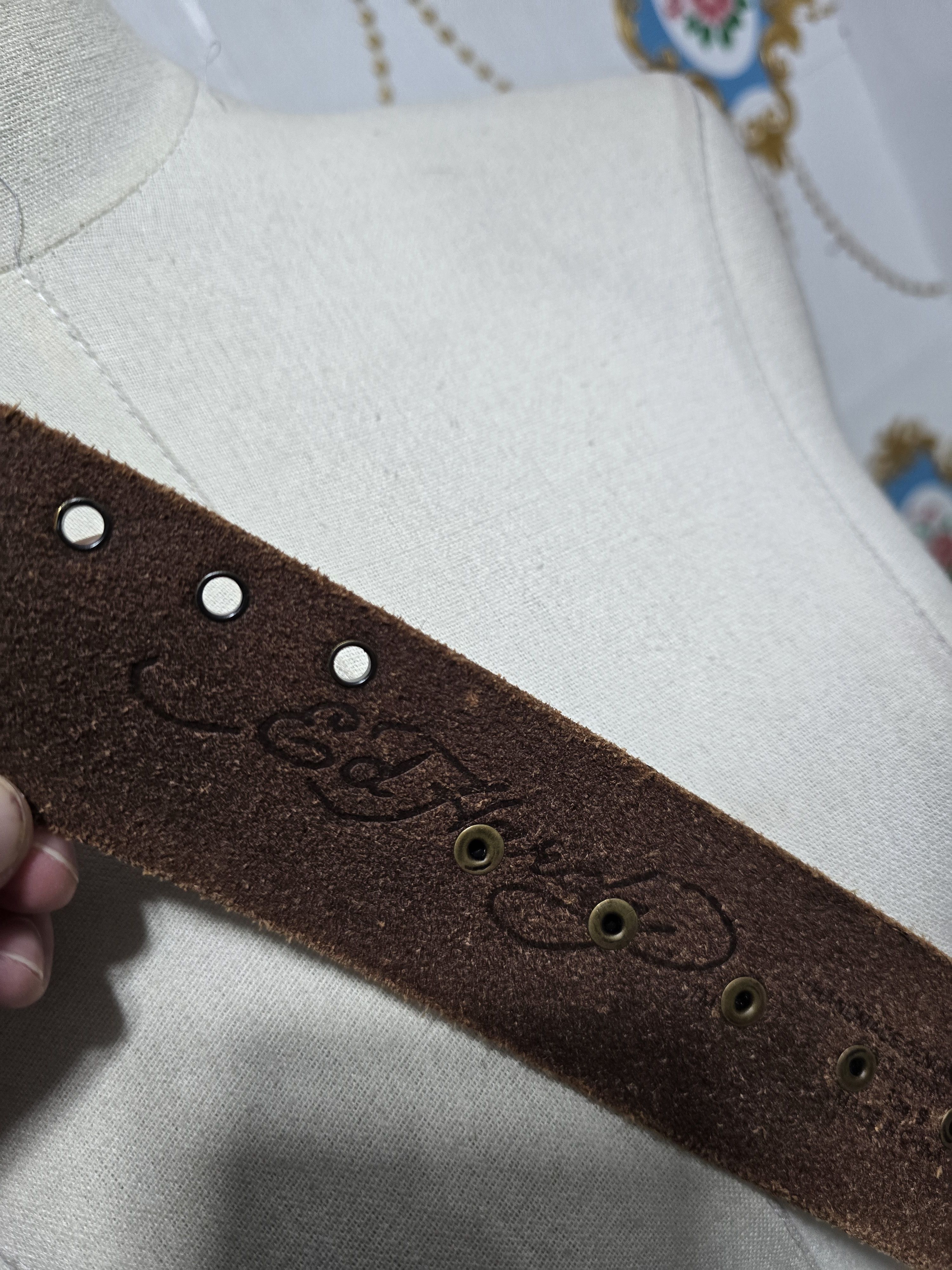 Ed Hardy Vintage ED HARDY HANDMADE genuine leather belt Size ONE SIZE - 6 Thumbnail