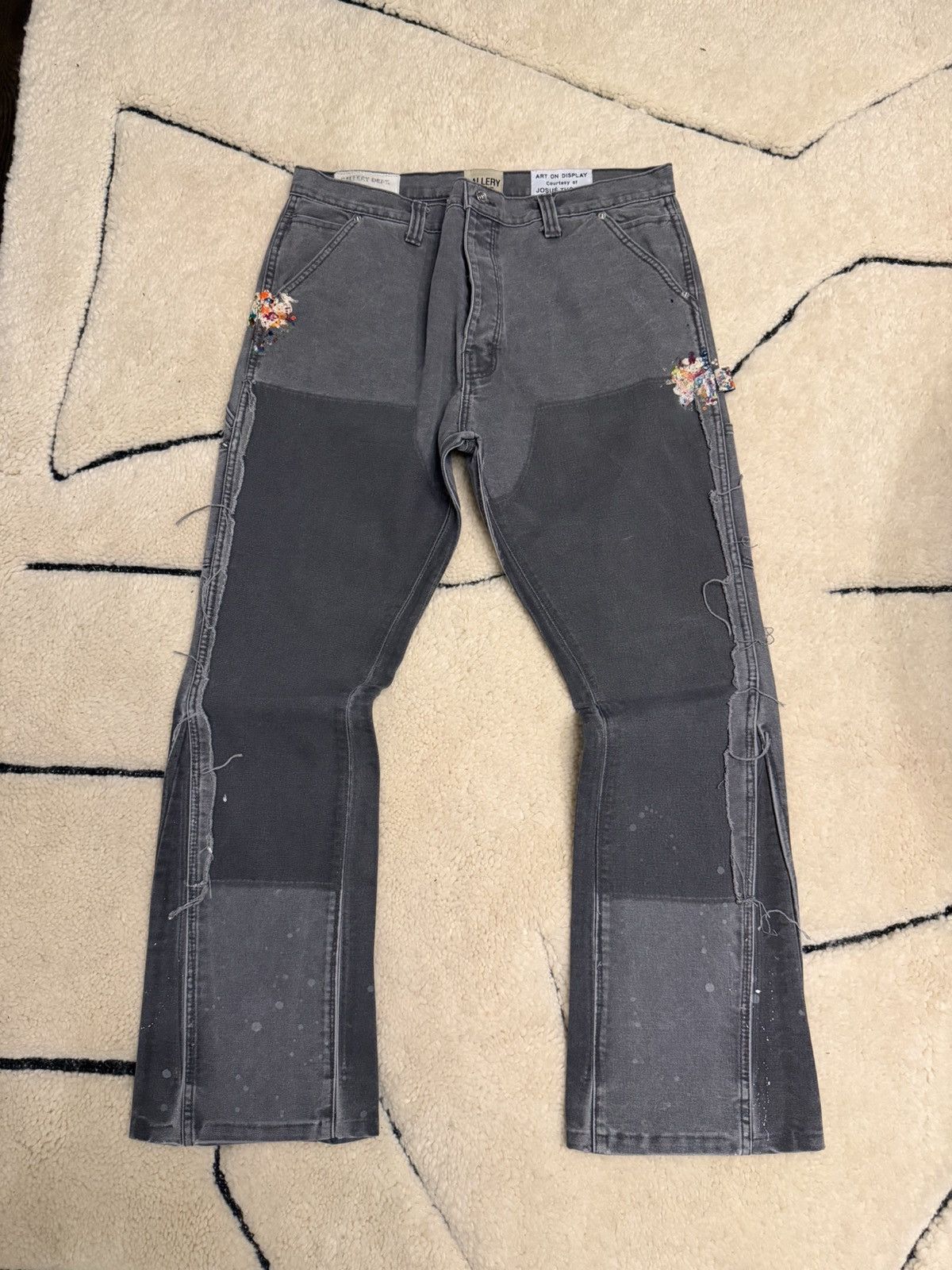 Gallery Dept. Gallery Dept Grey Carpenter Paint Splatter Pants Size 37 Size US 37 - 1 Thumbnail