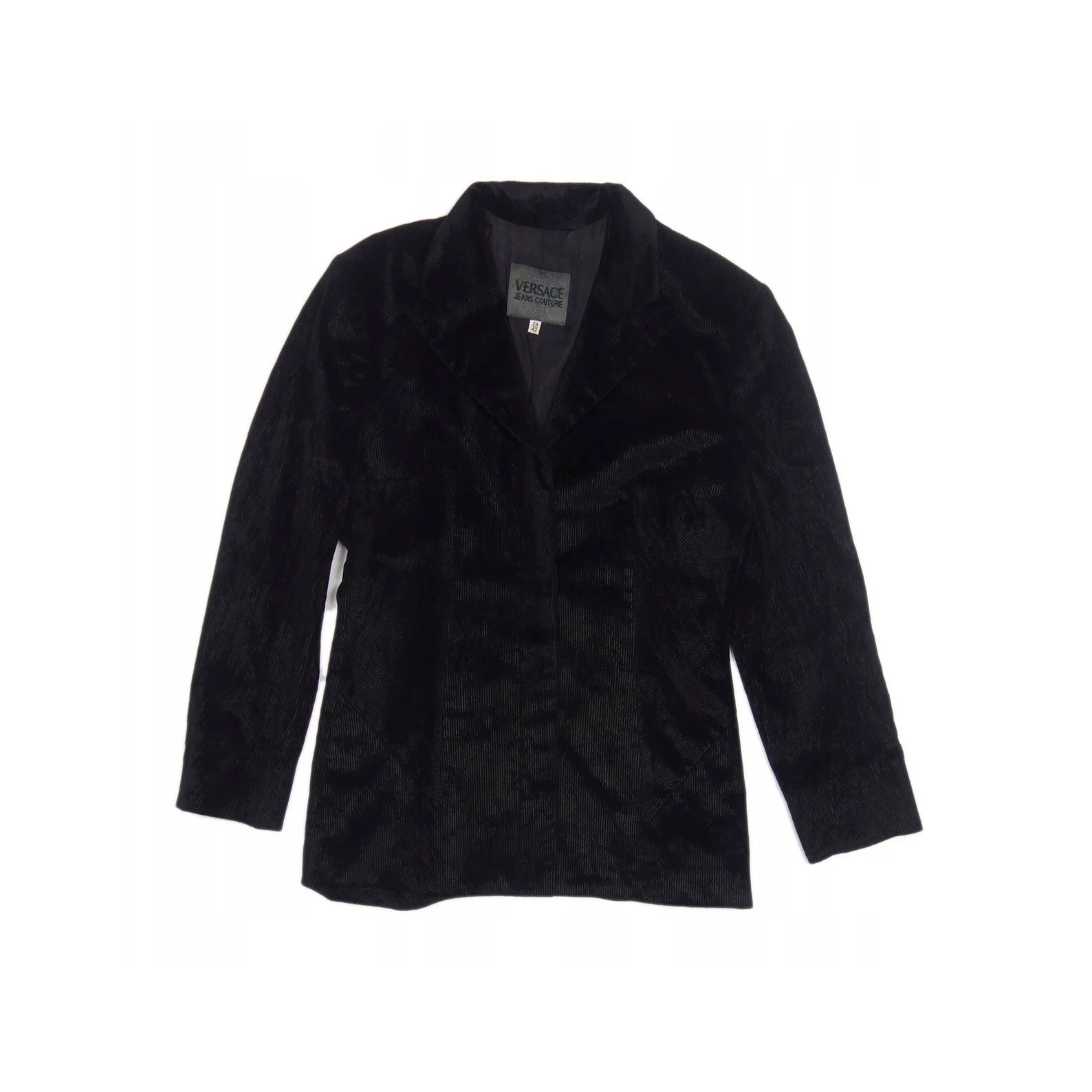 Versace Jeans Couture × Vintage Versace Jeans Couture Black Corduroy Jacket Blazer 90s Size S / US 4 / IT 40 - 1 Thumbnail