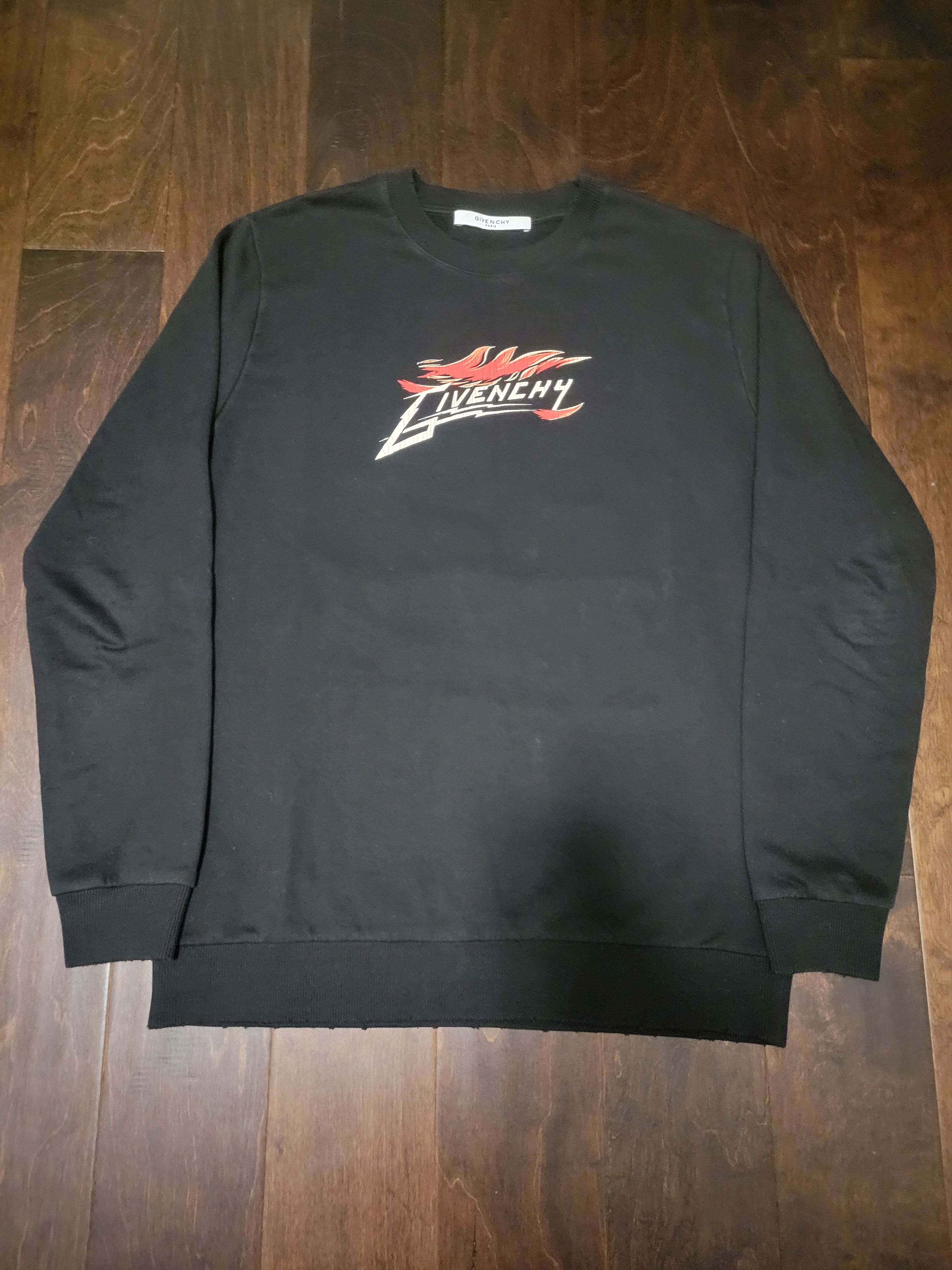 Givenchy Givenchy Graphic Oversized Distressed Logo Black Sweater Grailed