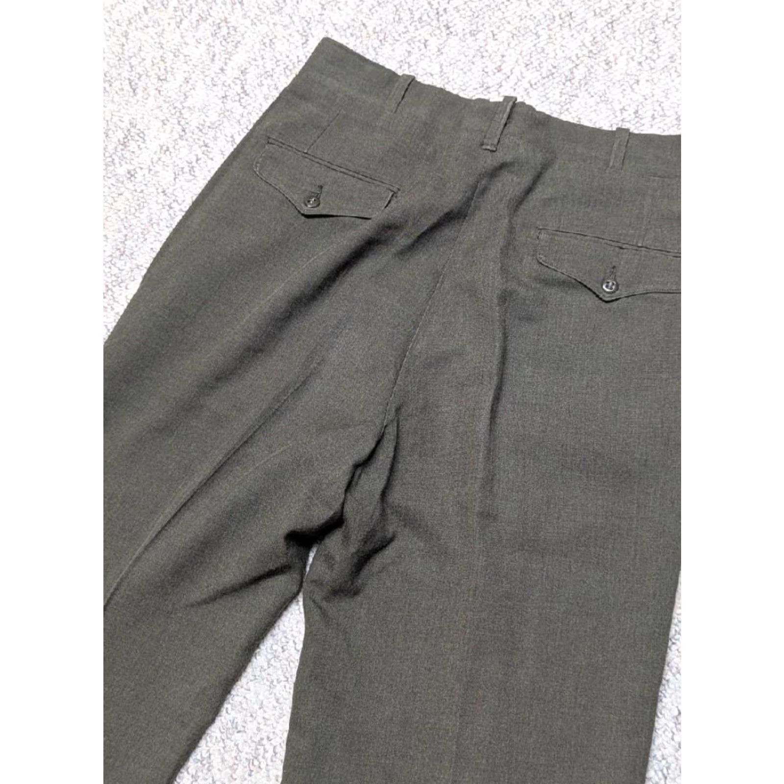 Vintage VINTAGE USMC Wool Pants 32x34 Green Military Mens Pants 1970s Vietnam US Army Size US 32 / EU 48 - 8 Thumbnail