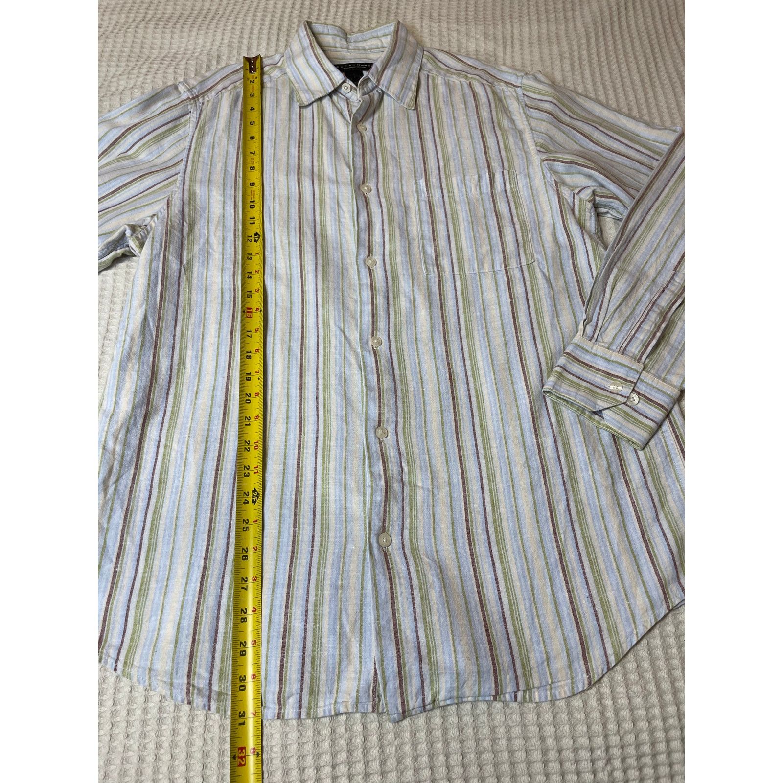 Other Crazy Horse Linen Blend Stripe Casual Long Sleeve Button Up Size US L / EU 52-54 / 3 - 7 Thumbnail