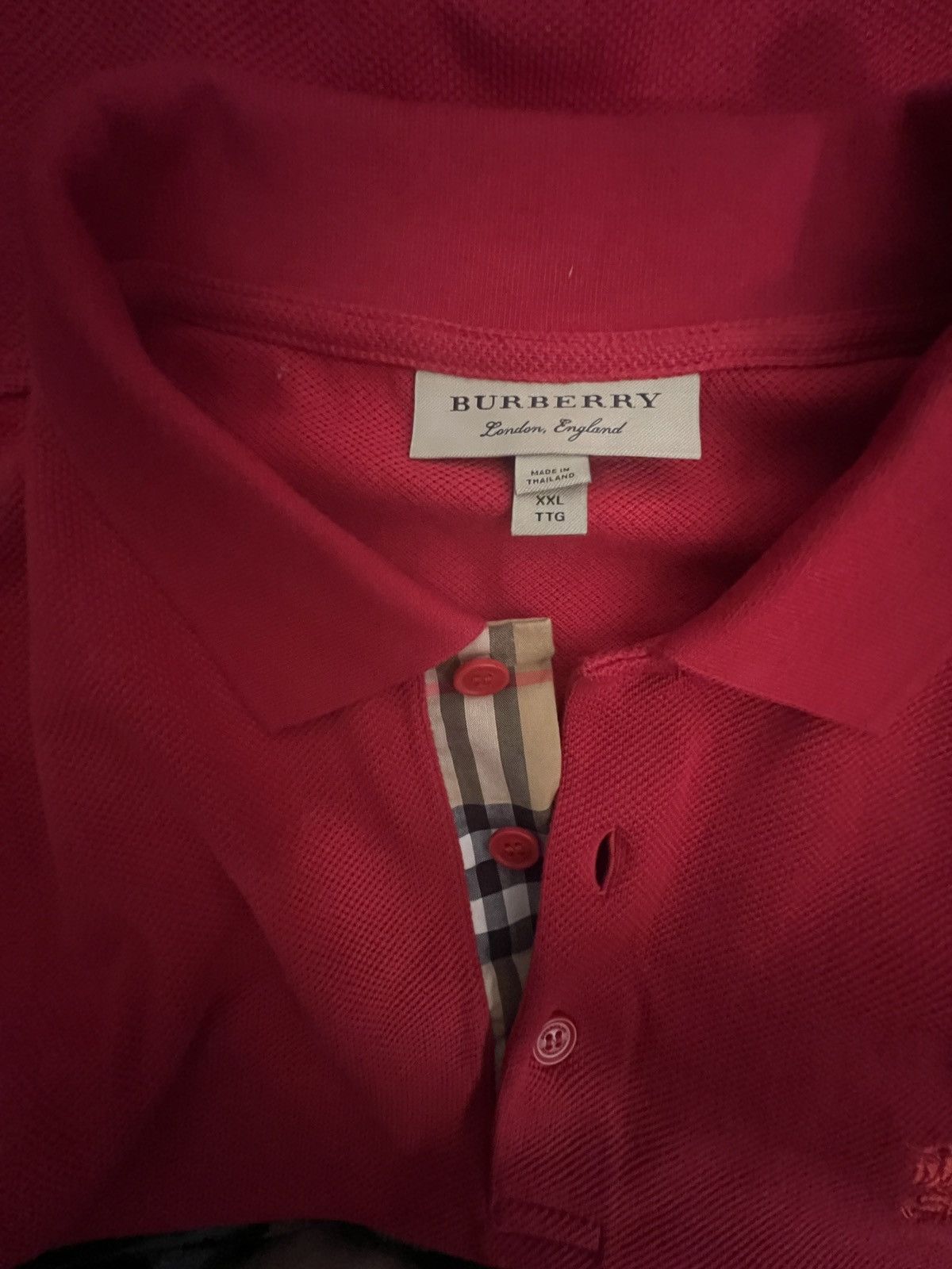 Burberry Burberry Red Polo Size US XXL / EU 58 / 5 - 3 Thumbnail