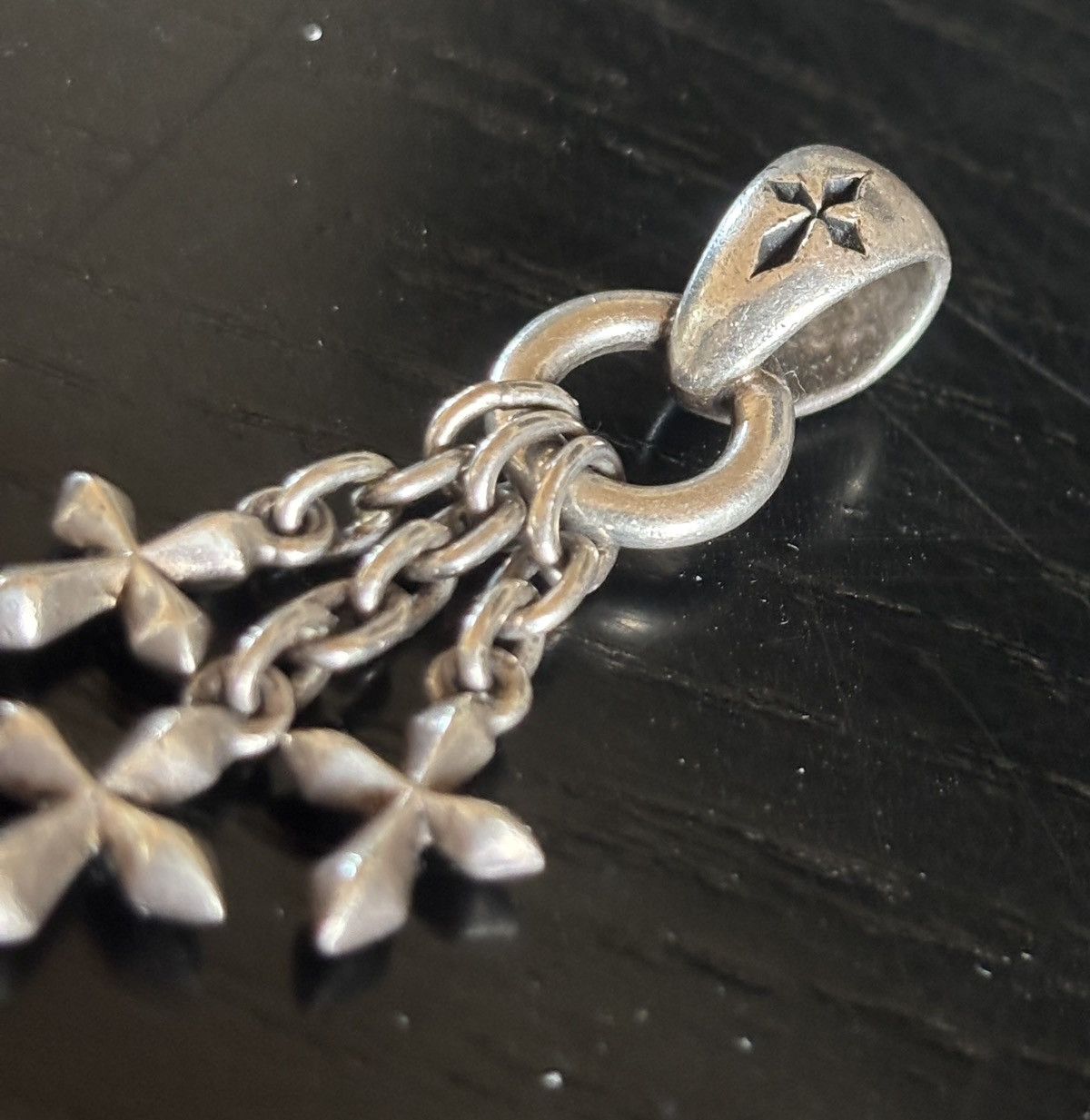 Ultra Rare Bloody Mary Triple Cross Pendant 925 Silver