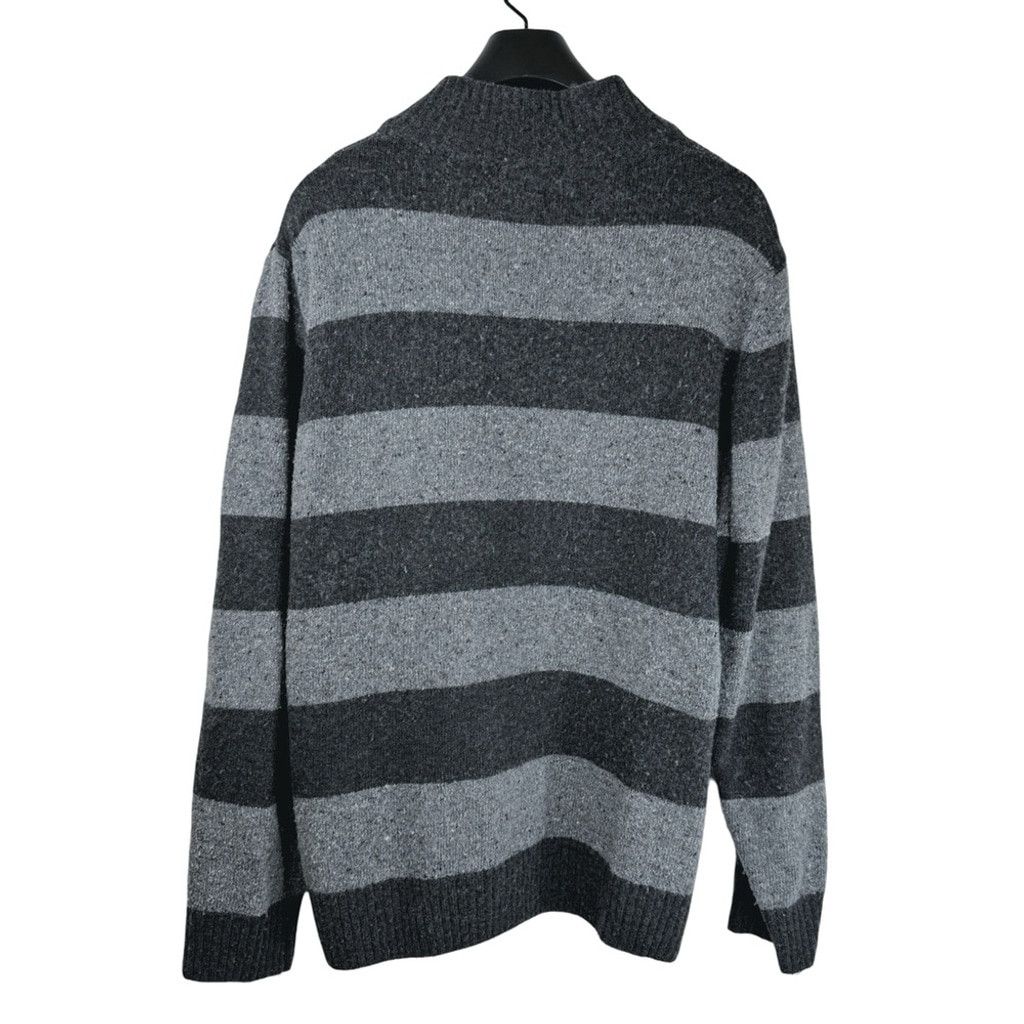 Daniele Blasi DANIELE BLASI Made In Italy Mens Grey Striped Mock Sweater L Size US L / EU 52-54 / 3 - 6 Thumbnail