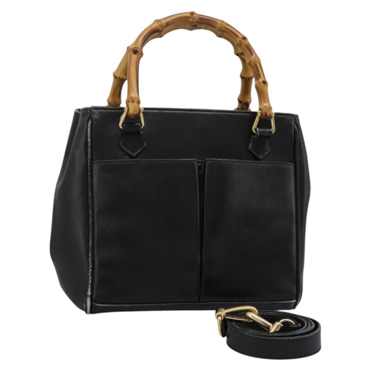 Gucci GUCCI Bamboo Hand Bag Leather Black Gold 000 2122 000 2122 Size ONE SIZE - 1 Thumbnail