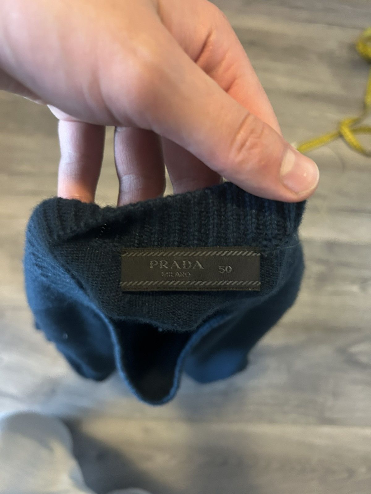 Prada Blue Wool-Cashmere Sweater with Suede Elbow Patches Size US M / EU 48-50 / 2 - 10 Thumbnail