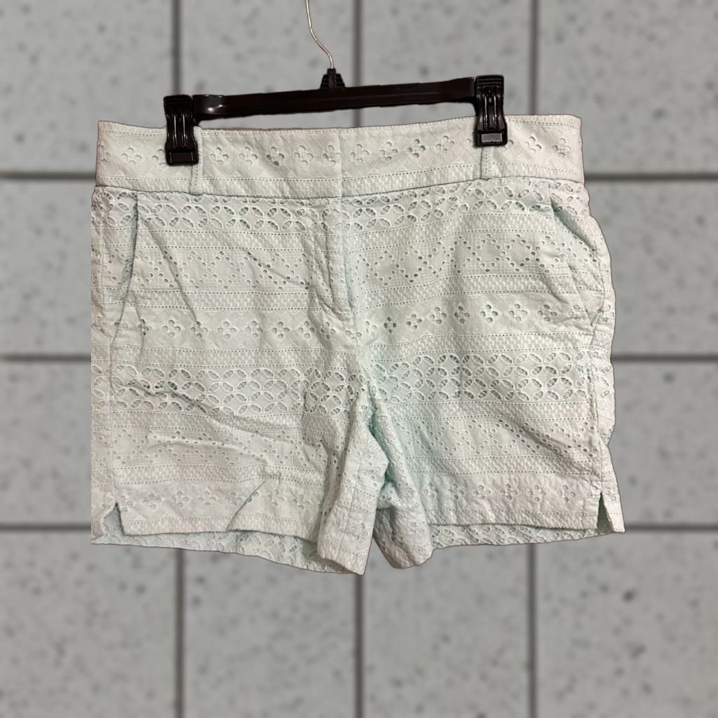 Ann Taylor Ann Taylor LOFT Casual Chino Shorts Green Size 10 Womens Regular Summer Cotton Twill Pockets Front Flat Front Button Zipper Casual Wear Size 32" / US 10 / IT 46 - 1 Thumbnail
