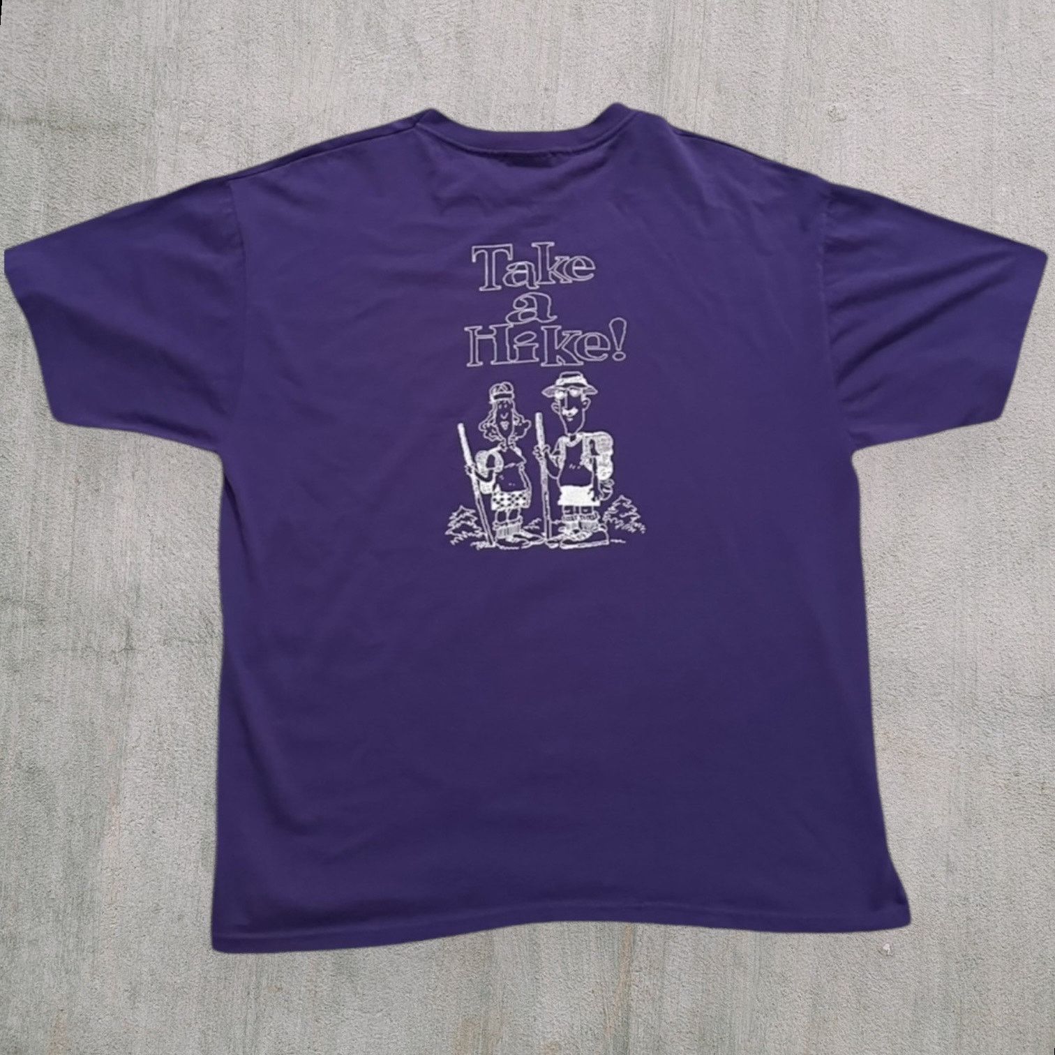 Hanes Take a hike cool purple vintage tee Size US XL / EU 56 / 4 - 2 Thumbnail