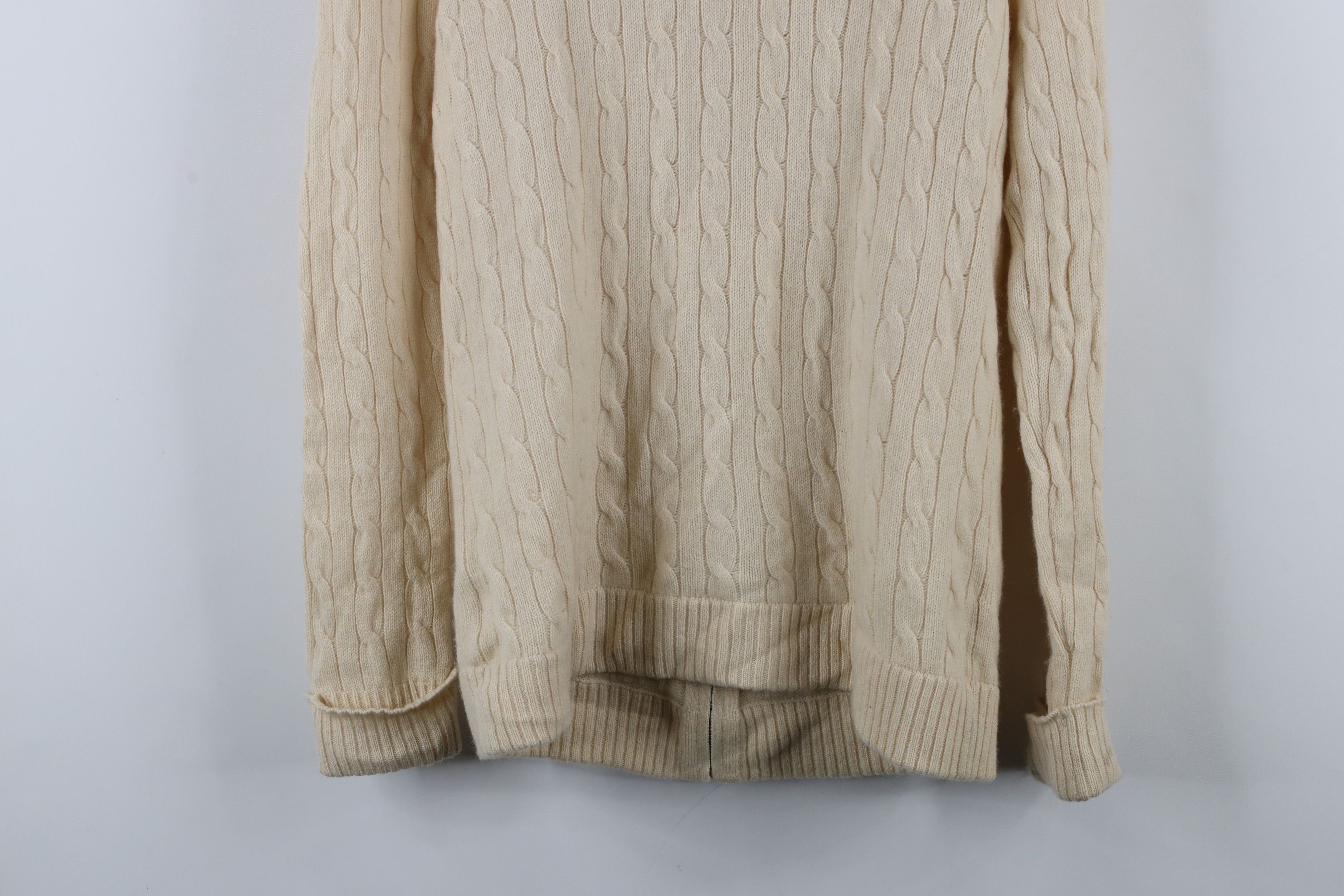 Vintage Vintage Y2K Saks Fifth Avenue Cable Knit Zip Sweater Size L / US 10 / IT 46 - 12 Thumbnail