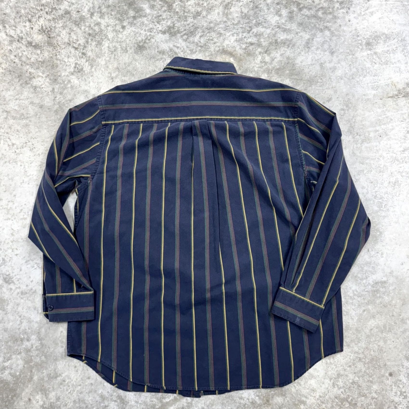 Roundtree & Yorke VINTAGE Roundtree & Yorke Varsity Shirt Mens Large Blue Striped Button Down 90s Size US L / EU 52-54 / 3 - 6 Thumbnail