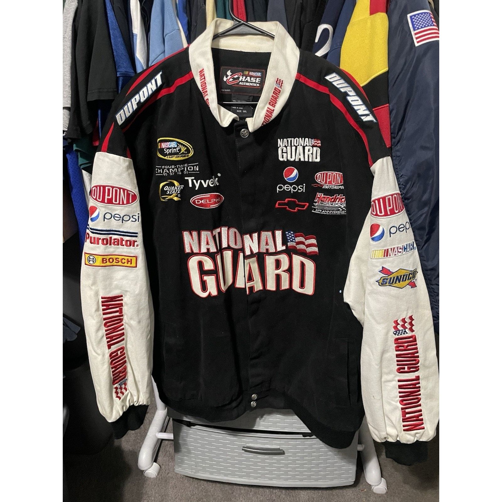 Size 3XL- NASCAR Jeff Gordon Black National Guard Jacket