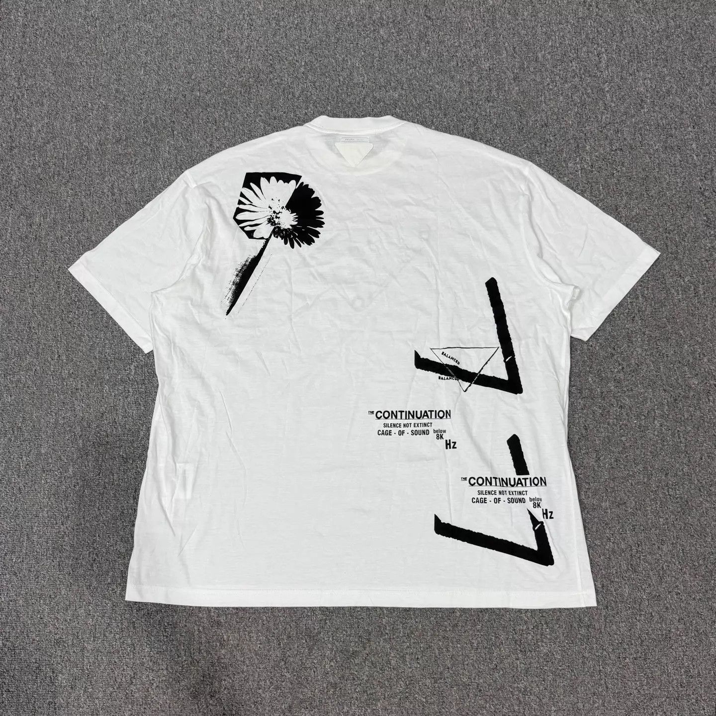Prada Prada White Triangle Logo Short Sleeve Tee S Size US M / EU 48-50 / 2 - 2 Thumbnail