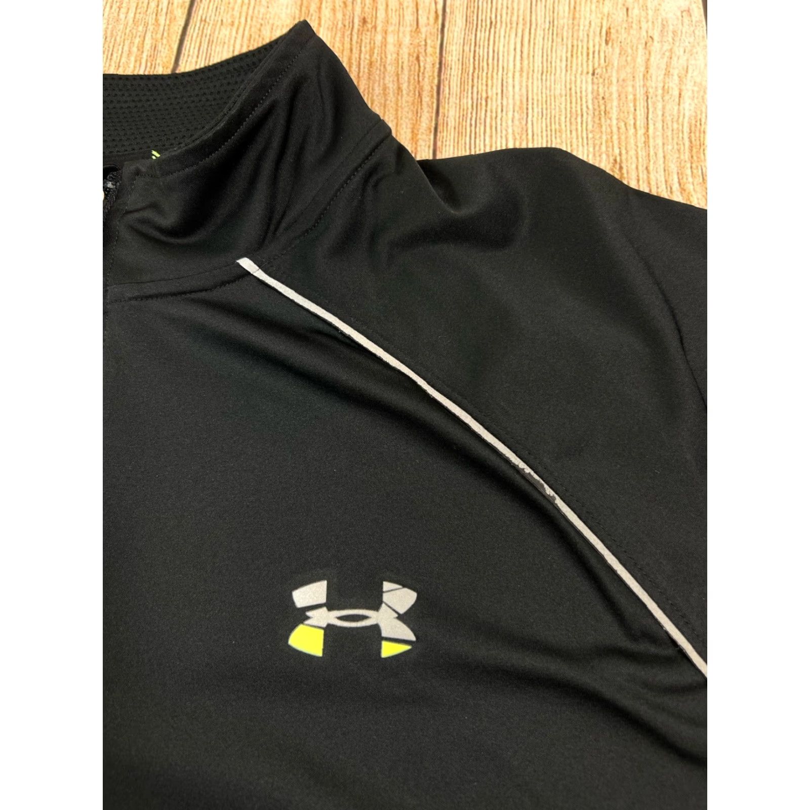 Under Armour VINTAGE Under Armour Allseason Mens 1/4 Zip Pullover Shirt 2XL Black Long Sleeve Zip Refective wear Size US XXL / EU 58 / 5 - 4 Thumbnail