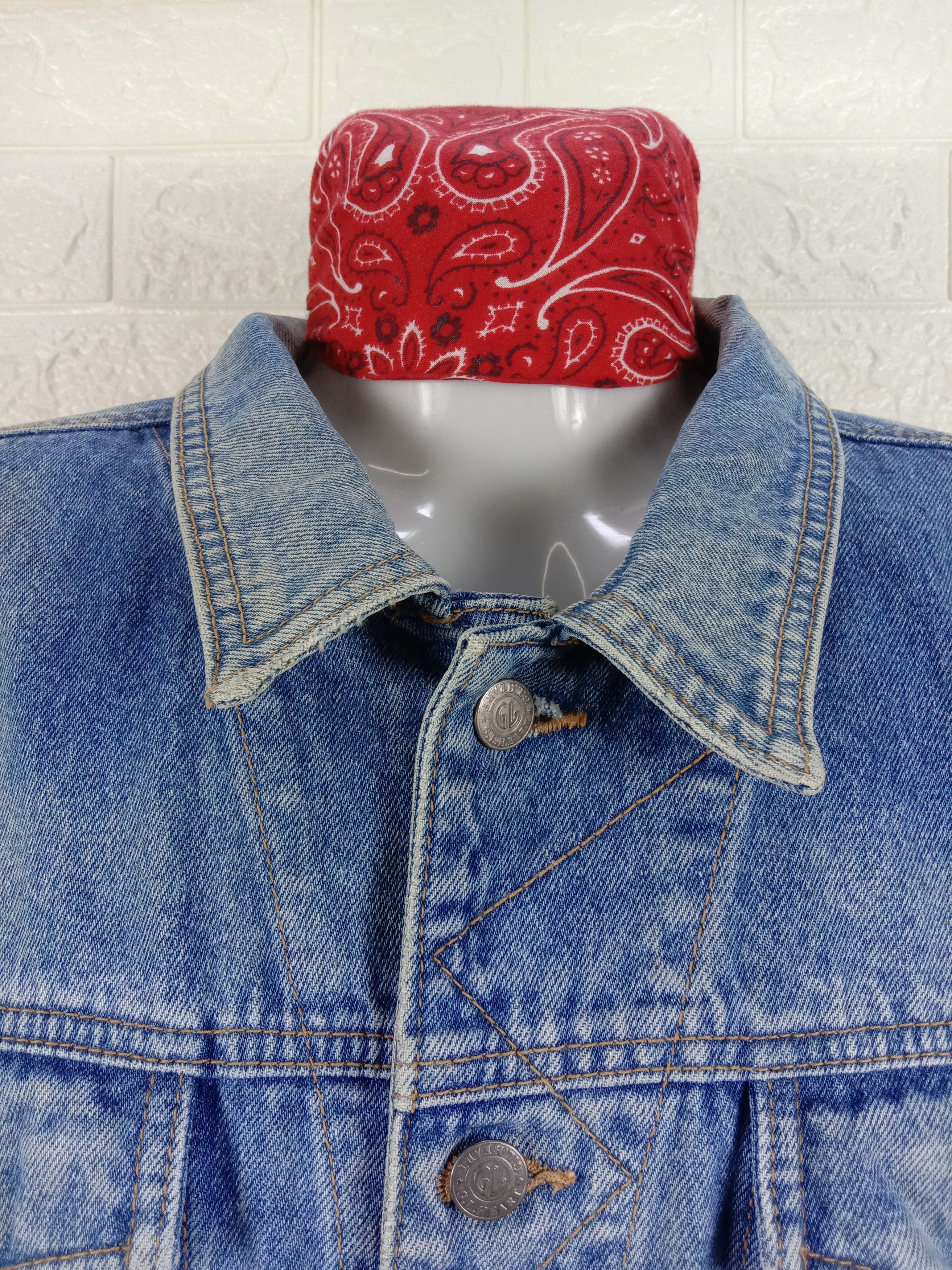 Japanese Brand Vintage Japanese GL Heart Faded Blue Wash Denim Jacketcket Size L / US 10 / IT 46 - 5 Thumbnail
