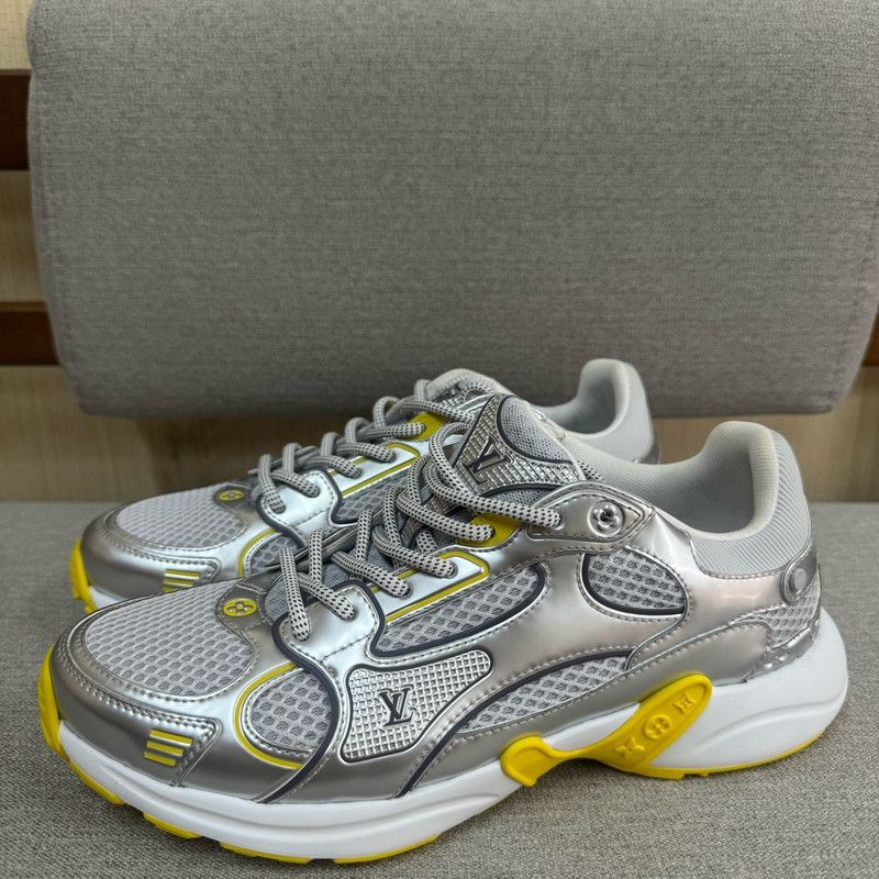 Louis Vuitton Louis Vuitton Silver Yellow Casual Lifestyle Sneakers 0079 Size US 6 / IT 36 - 1 Thumbnail
