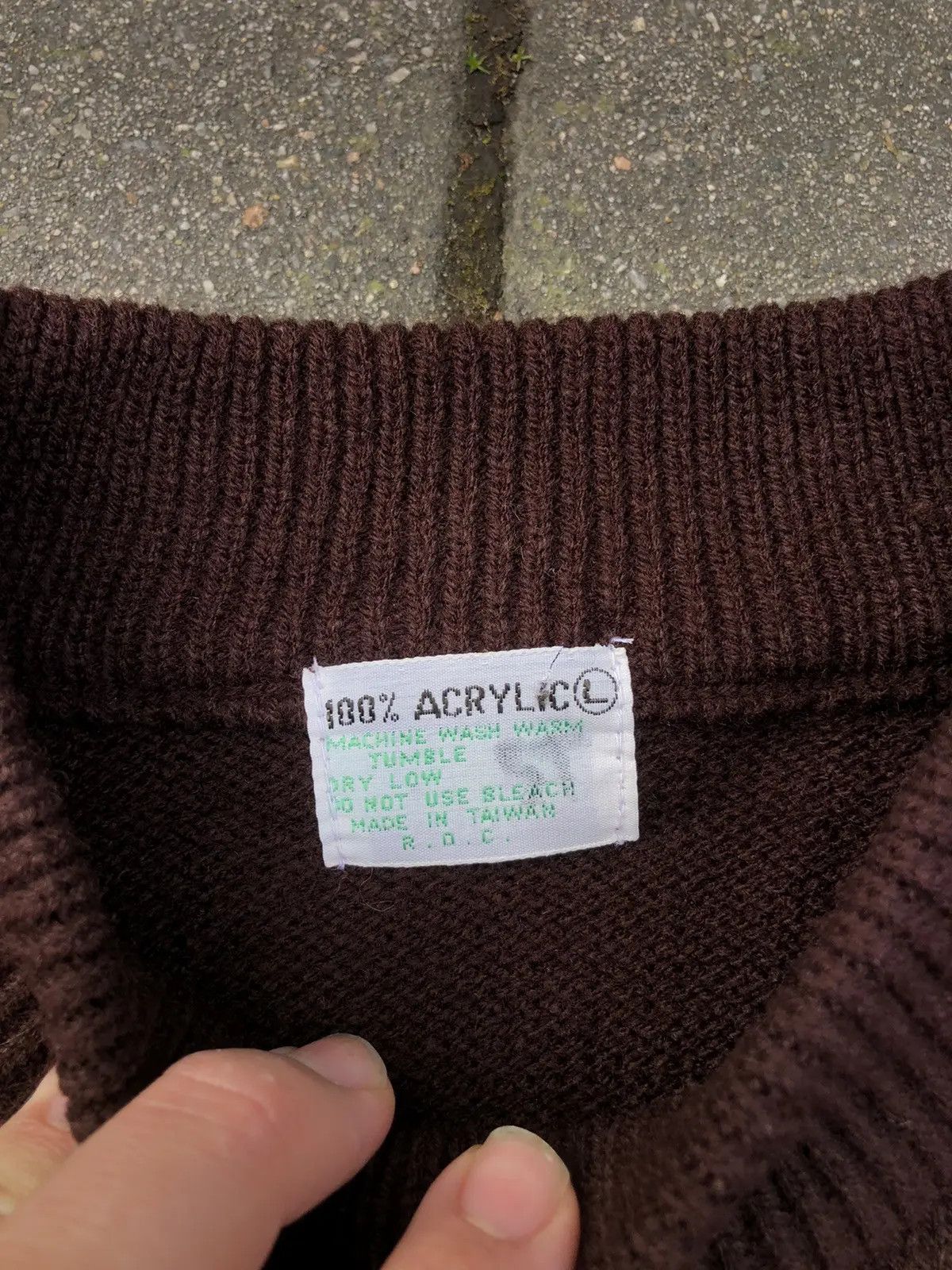 Vintage deadstock Vintage 50s chunky knit sweater Size US L / EU 52-54 / 3 - 3 Thumbnail