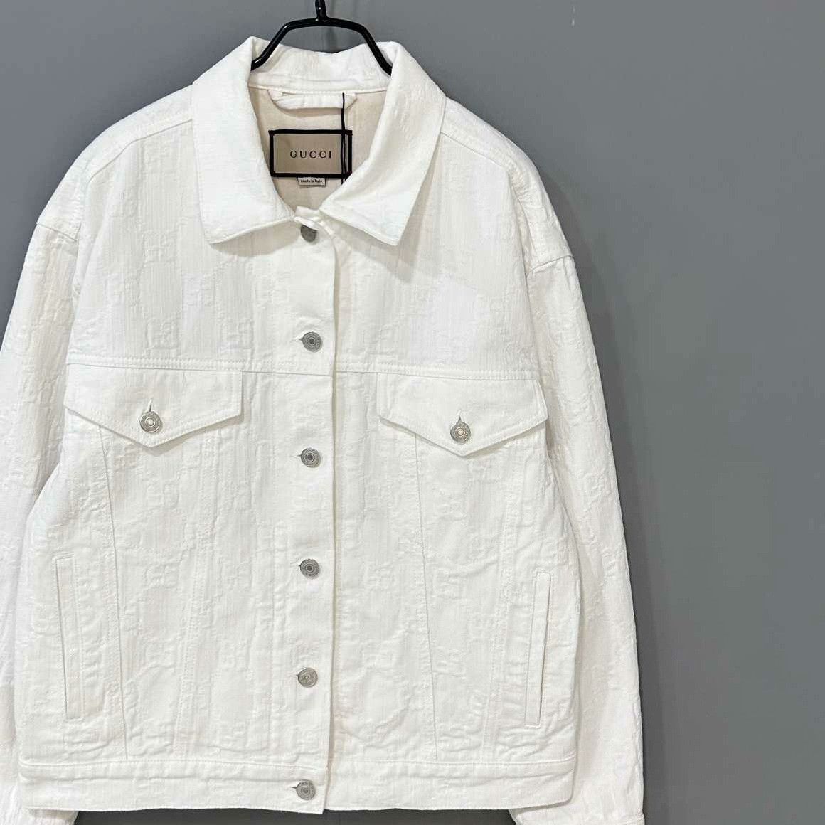 Gucci Gucci Denim White Jacket L Women Size L / US 10 / IT 46 - 1 Thumbnail