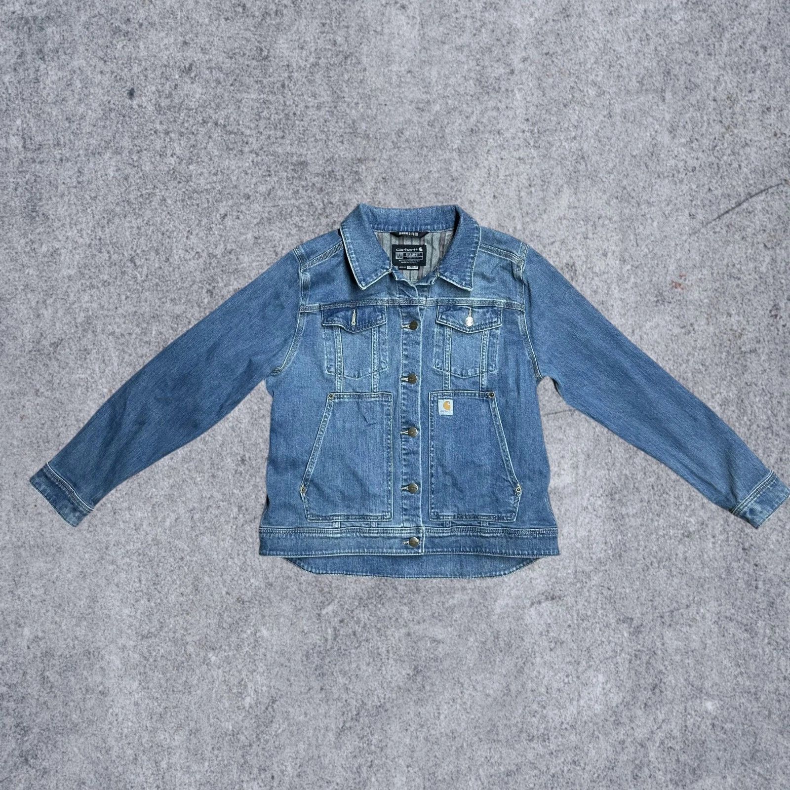 Carhartt Carhartt Denim Trucker Jacket Womens XL (16-18) Rugged Flex Size US XL / EU 56 / 4 - 1 Thumbnail