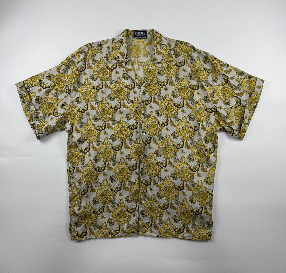 Versace Versace Baroque Butterfly Print Silk Shirt Size US M / EU 48-50 / 2 - 1 Thumbnail