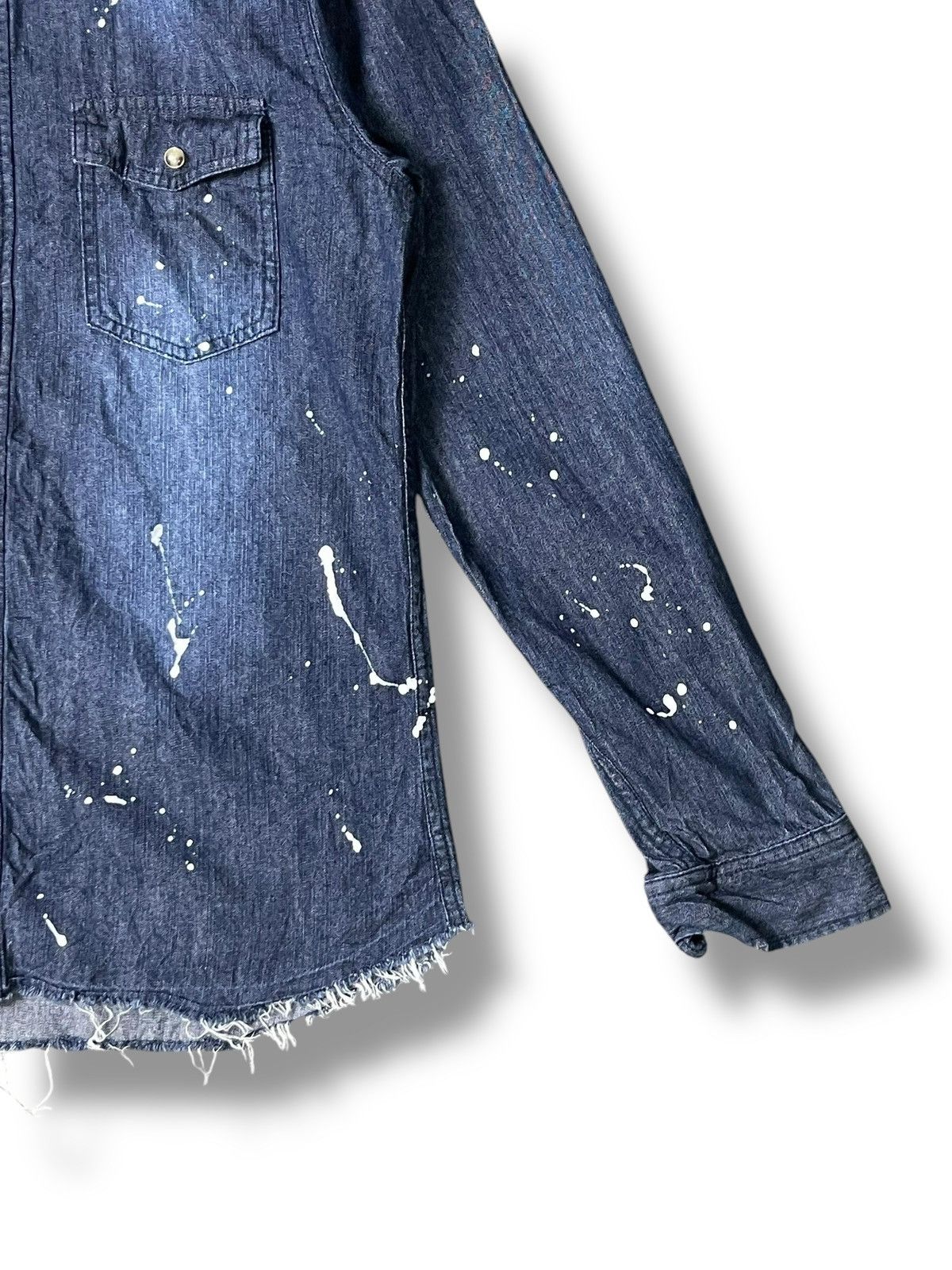 If Six Was Nine × Le Grande Bleu (L.G.B.) × semanticdesign Semantic Design Splatter Paint Denim Button Up Shirt(49) Size US M / EU 48-50 / 2 - 3 Thumbnail