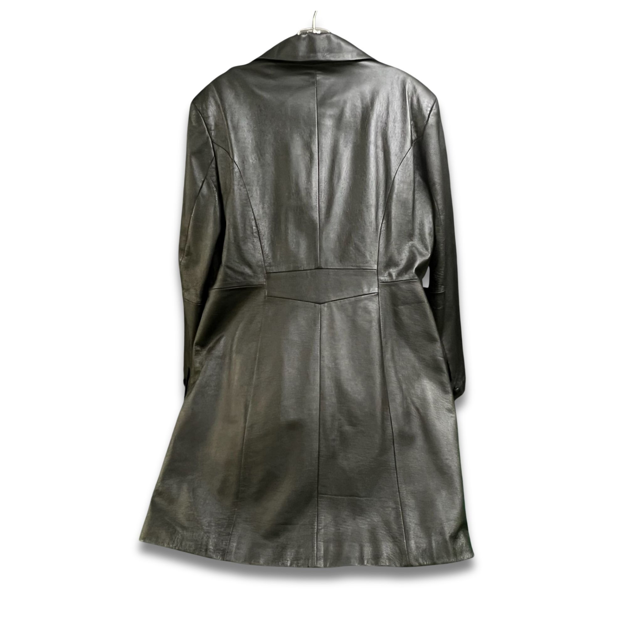Other Vintage Lucky Leather Co. Elegant Black Leather Coat With Bu Size XL / US 12-14 / IT 48-50 - 3 Thumbnail