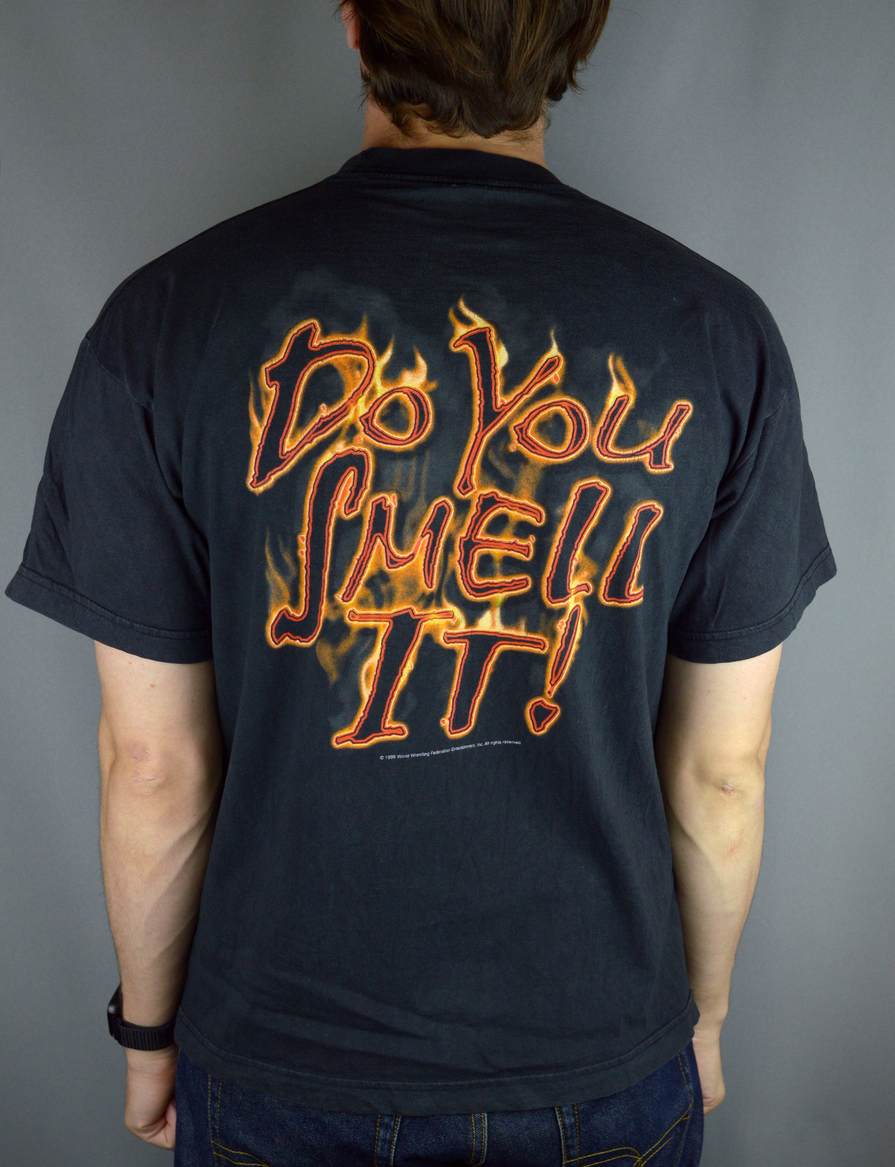 Vintage Vintage WWF The Rock Do You Smell It 1999 t shirt Size US M / EU 48-50 / 2 - 2 Thumbnail