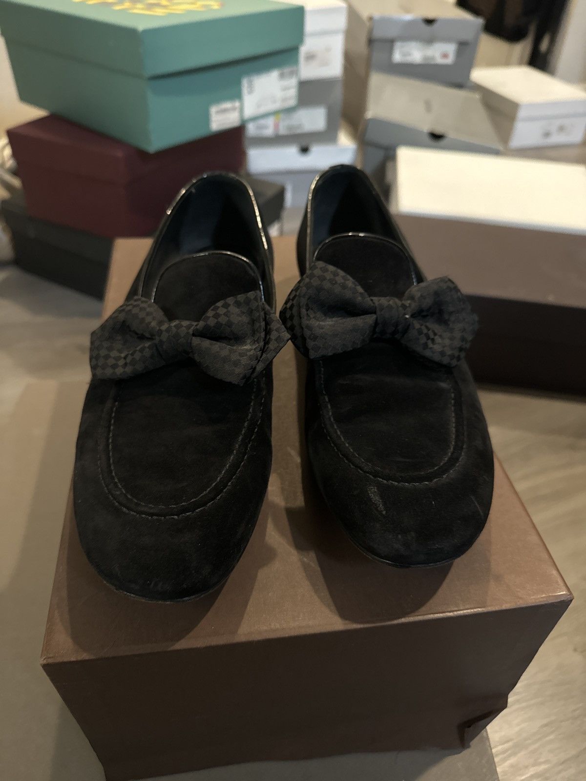image of Louis Vuitton Bow Tie Dress Shoes in Black, Men's (Size 8)