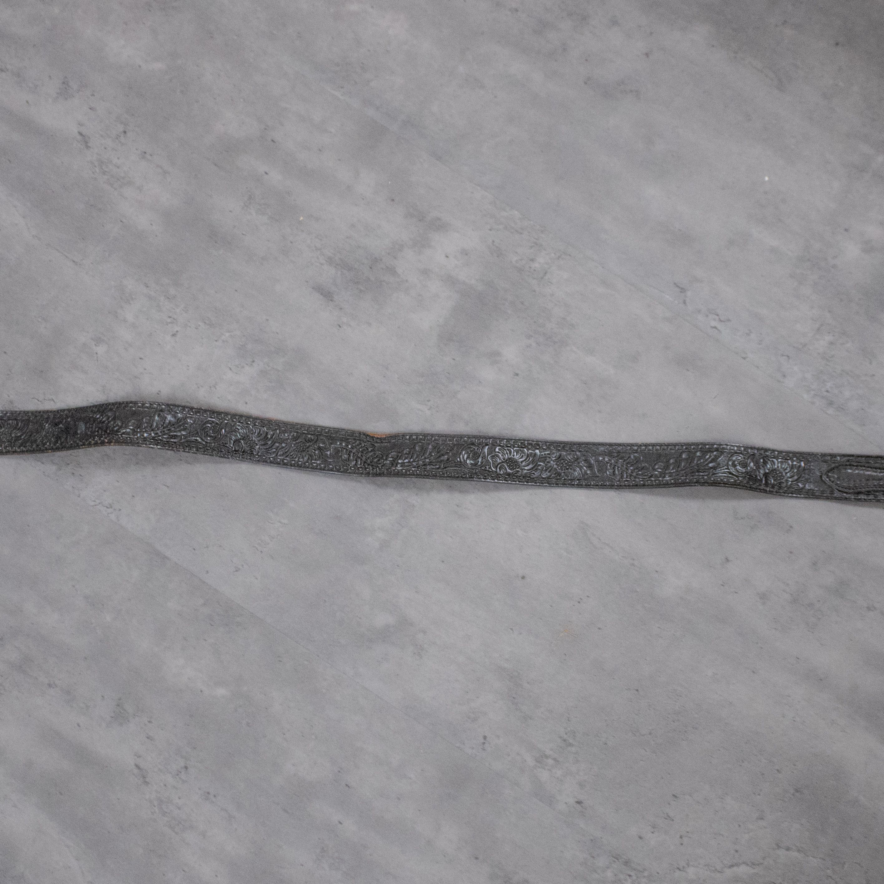 Leather × Vintage Vintage 1990’s Western Black floral Pattern Western Belt Size 40 - 2 Thumbnail