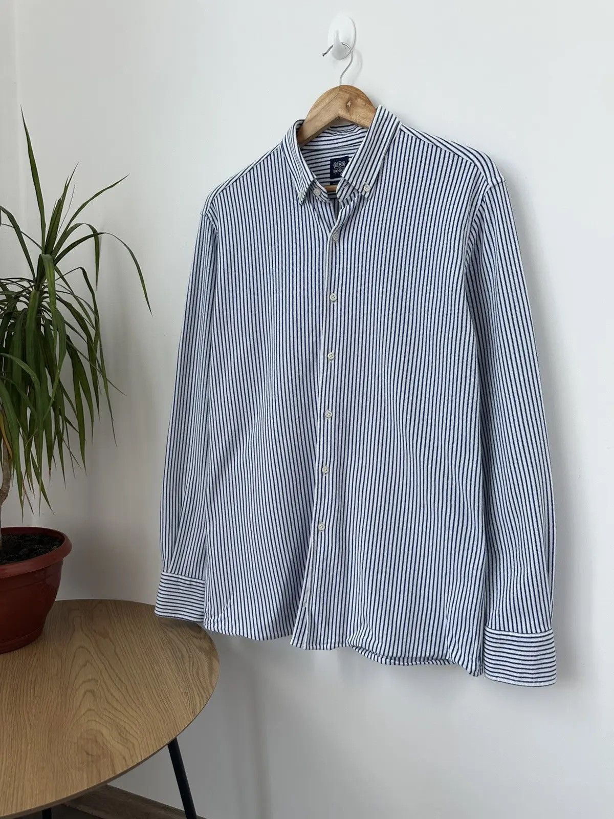 Boggi Vintage Boggi Milano Blue Striped Mens Shirt Size US S / EU 44-46 / 1 - 7 Thumbnail