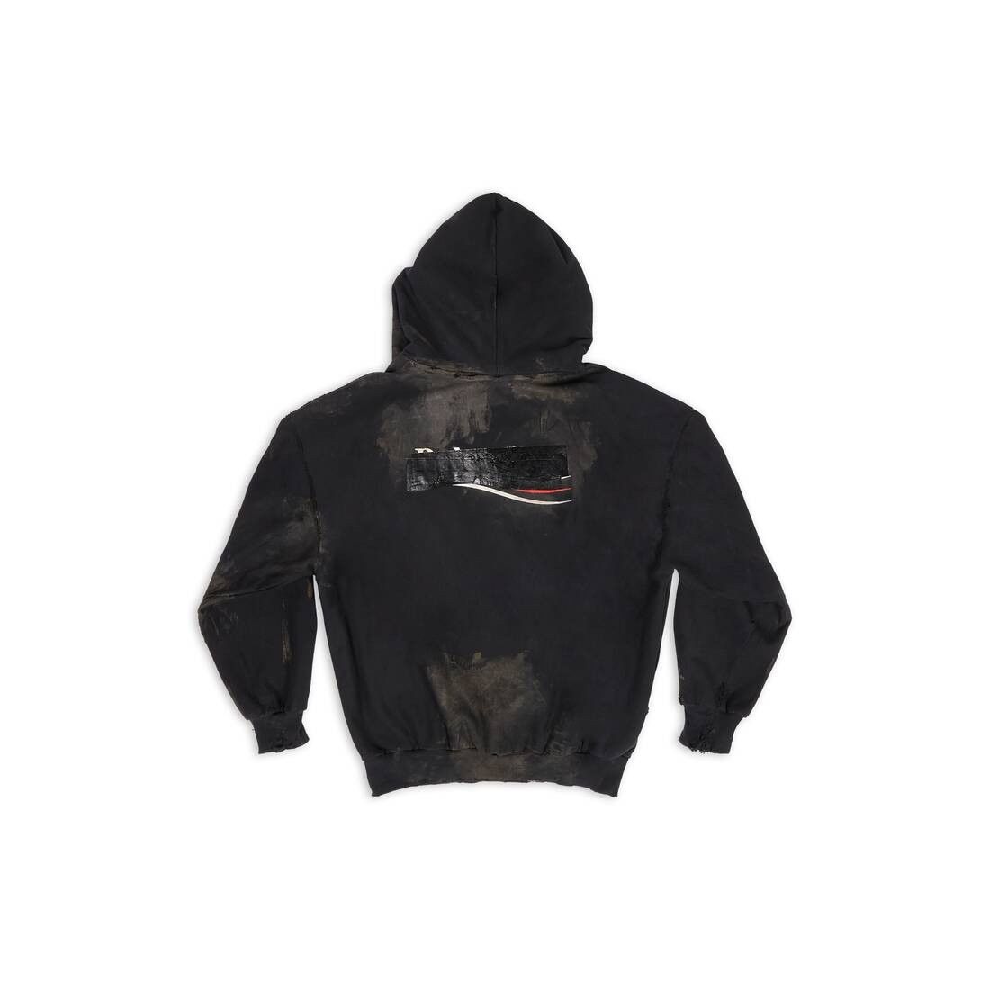 Balenciaga o1srvl11e0925 Dup / Gaffer Zip-Up Hoodie Small Fit in Black Size XXS / US 00 / IT 34 - 4 Thumbnail