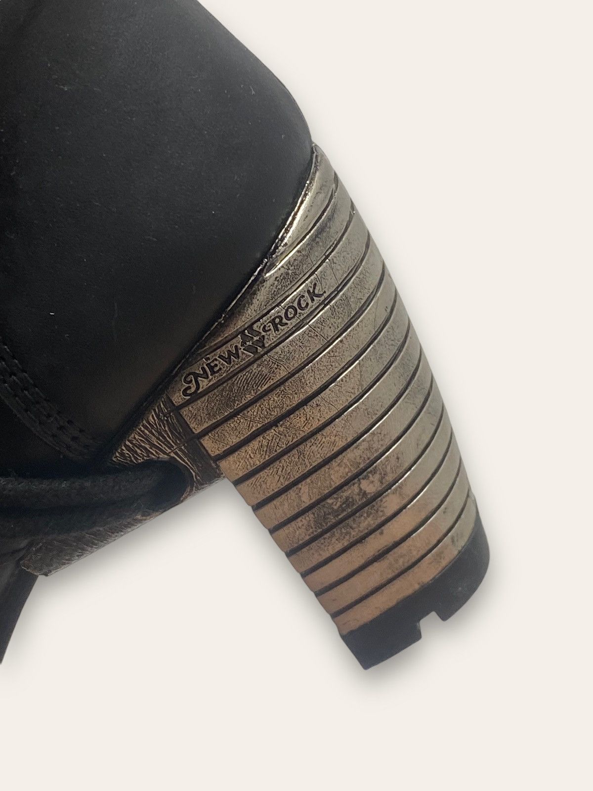 New Rock Vintage NEW ROCK Heels High Top Leather Skin Black Boots Size US 10 / IT 40 - 7 Thumbnail