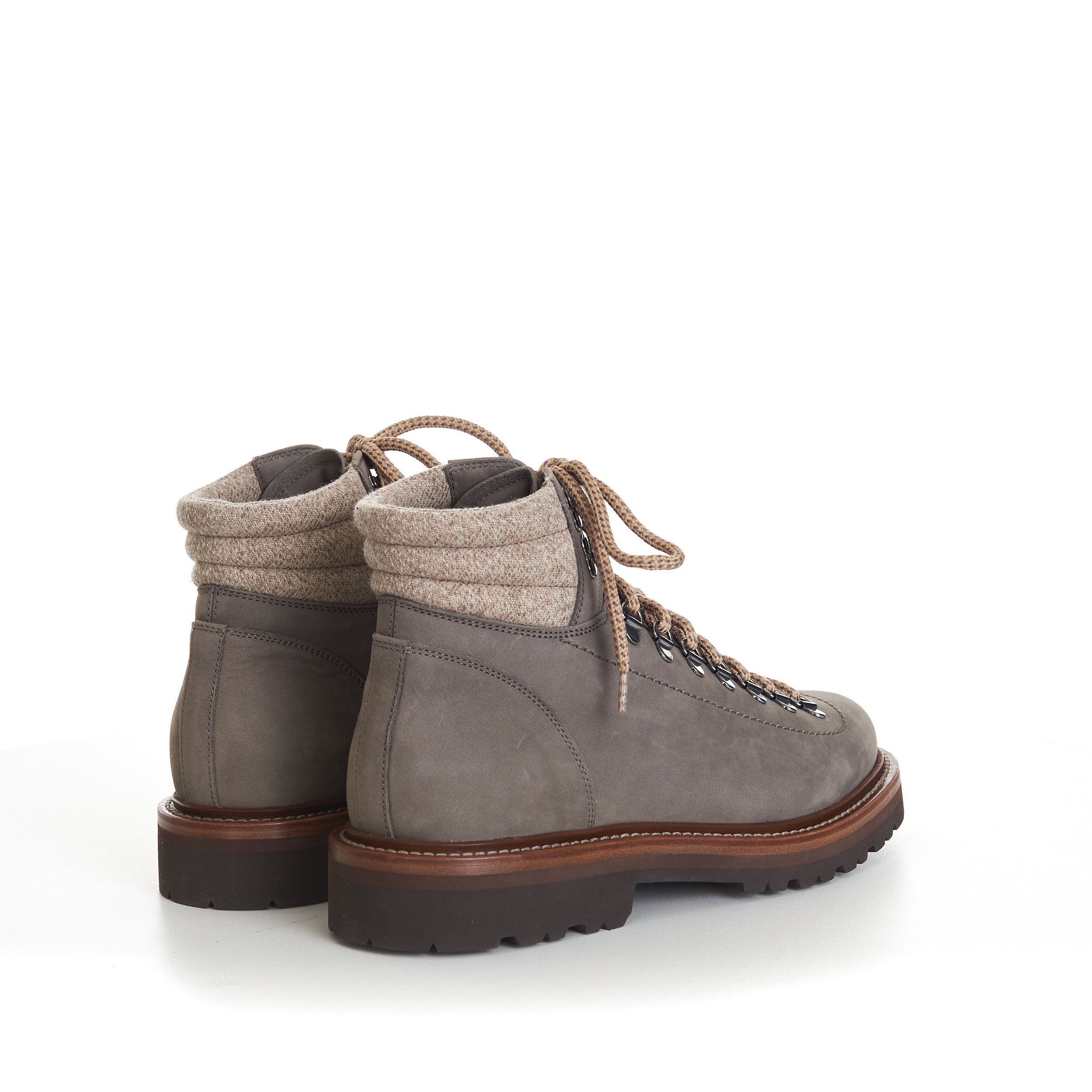 Brunello Cucinelli Nubuck Mountain-Style Boots With Wool Diagonal Insert Size US 7 / EU 40 - 7 Thumbnail