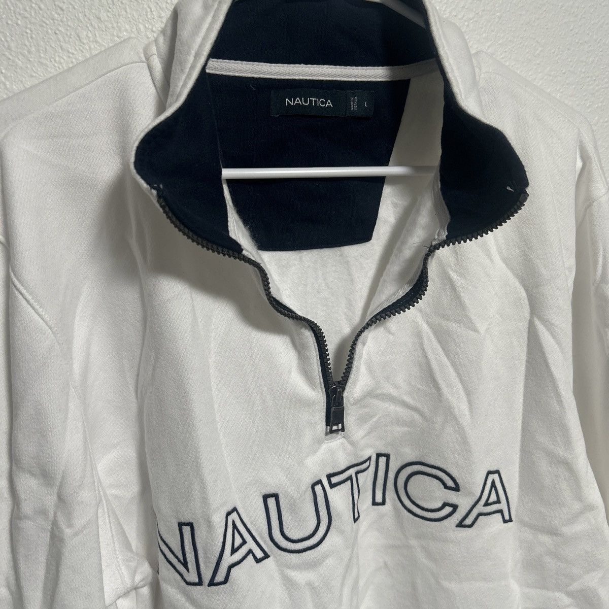 Nautica Nautica vintage white mens quarter zip in size L Size US L / EU 52-54 / 3 - 2 Thumbnail