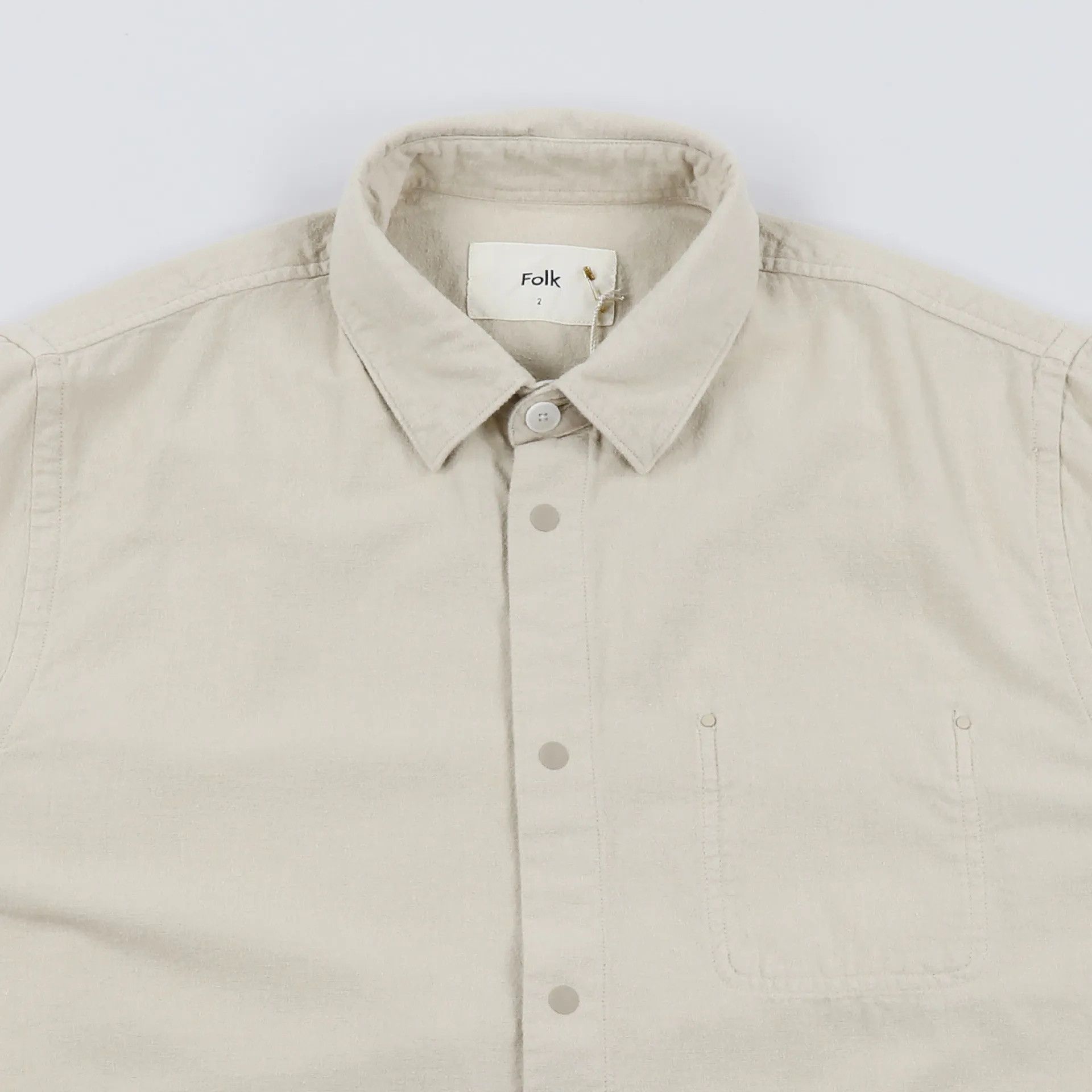 Folk Folk Flannel Pop Stud Shirt in Sand Size US S / EU 44-46 / 1 - 12 Thumbnail
