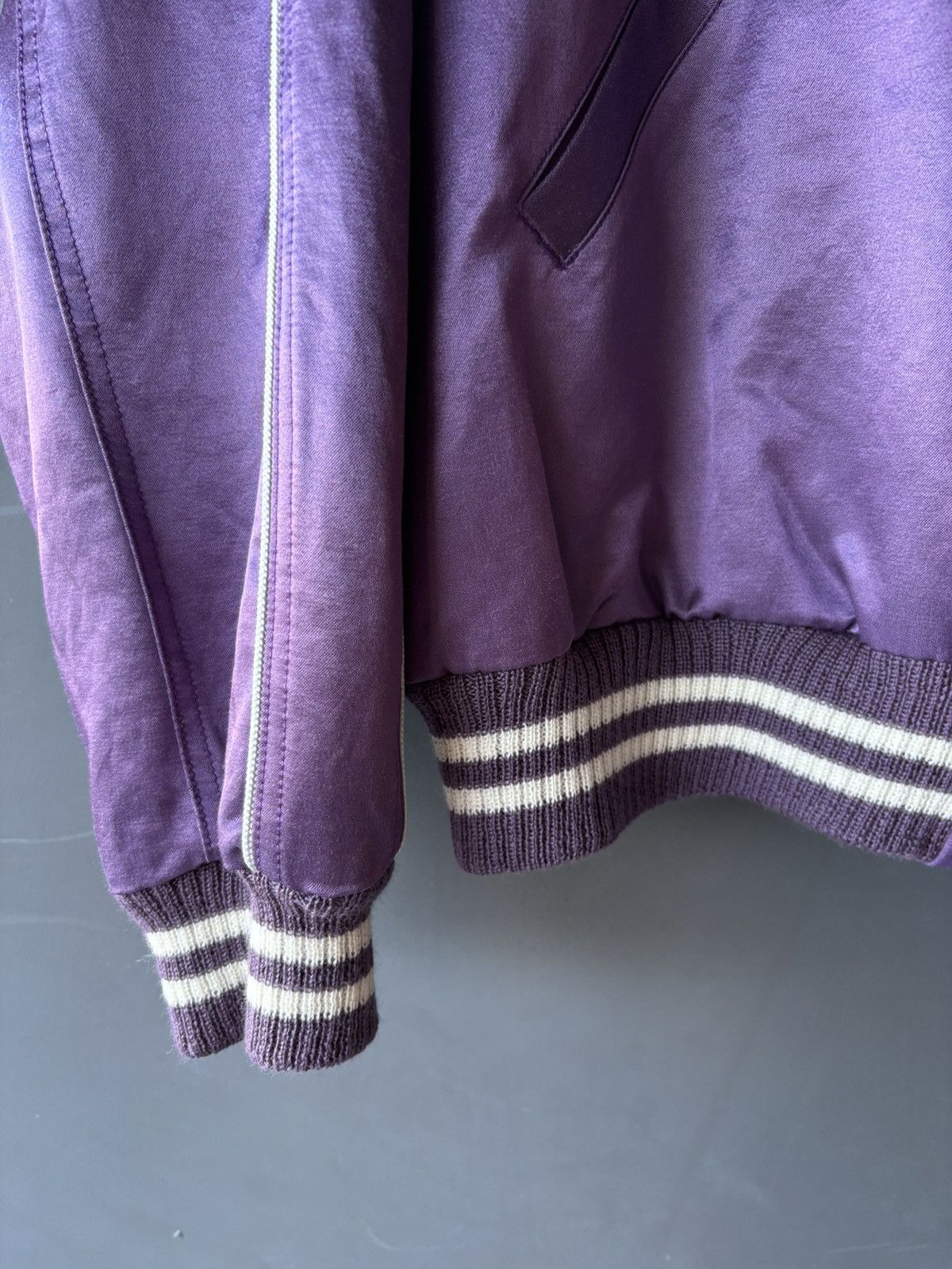 Human Made HUMAN MADE Purple Satin Varsity Jacket Size US XL / EU 56 / 4 - 4 Thumbnail