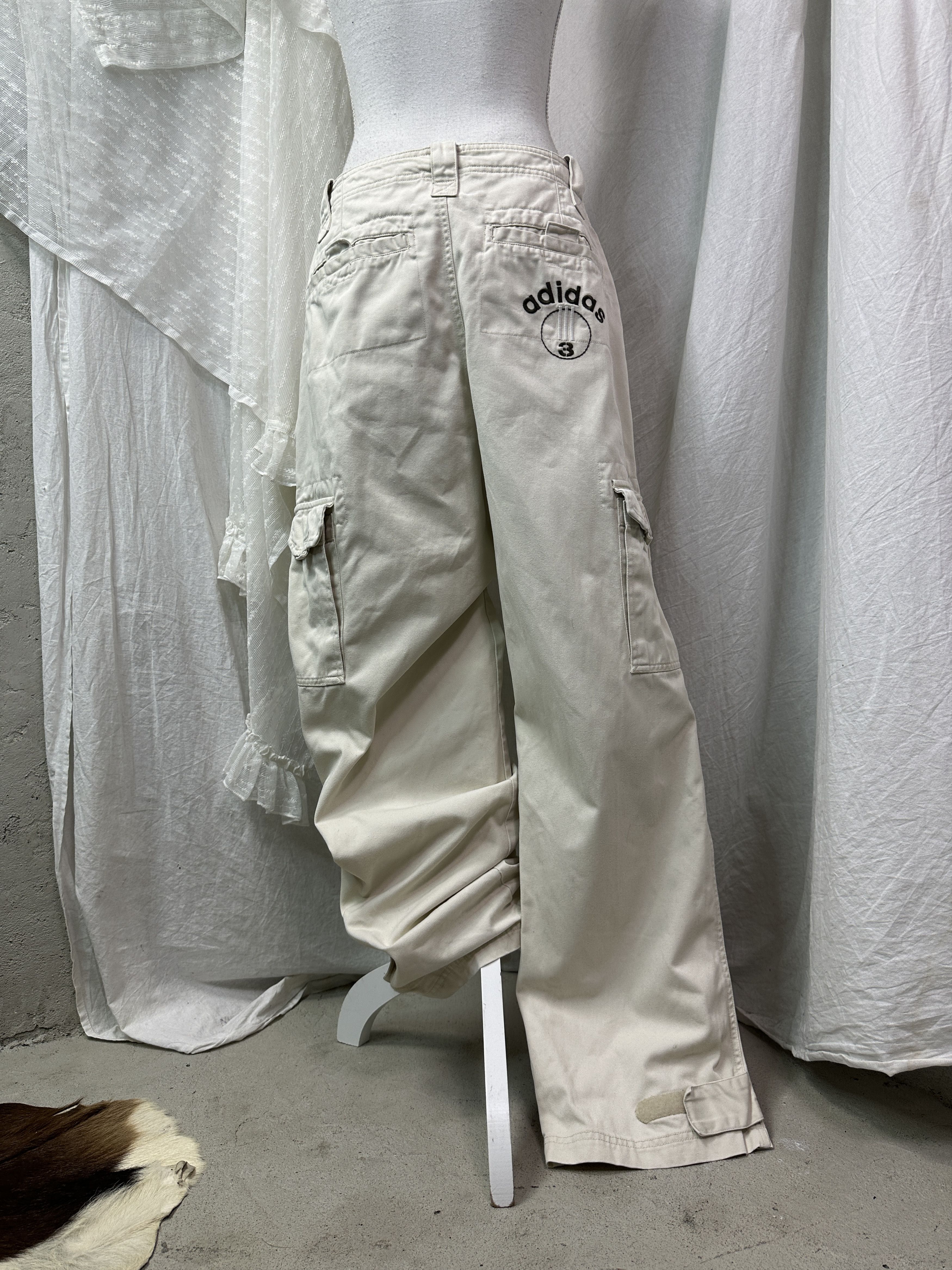 Adidas Vintage Streetwear Cargo Adidas Baggy Wide Leg Pants Y2K Size 25" / US 0 / IT 36 - 1 Thumbnail