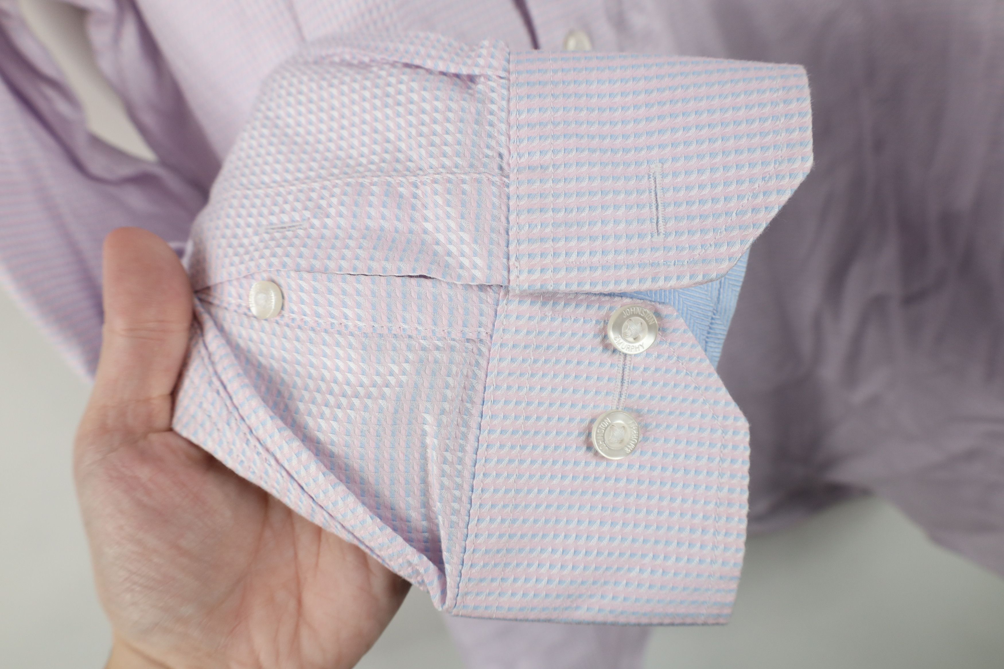 Johnston & Murphy Johnston & Murphy Collared Button Shirt Cotton Pink Size US XL / EU 56 / 4 - 6 Thumbnail