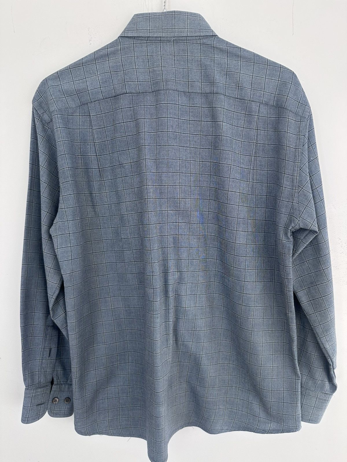 Brioni Brioni Blue Windowpane Shirt Made in Italy Mother-of-Pearl Size US M / EU 48-50 / 2 - 3 Thumbnail