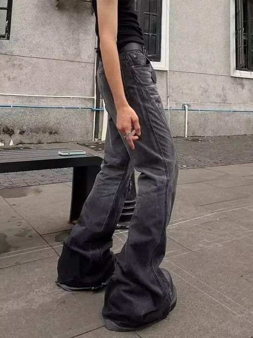 VIBE Retro distressed washed heavyweight raw edge jeans Size US 32 / EU 48 - 8 Thumbnail