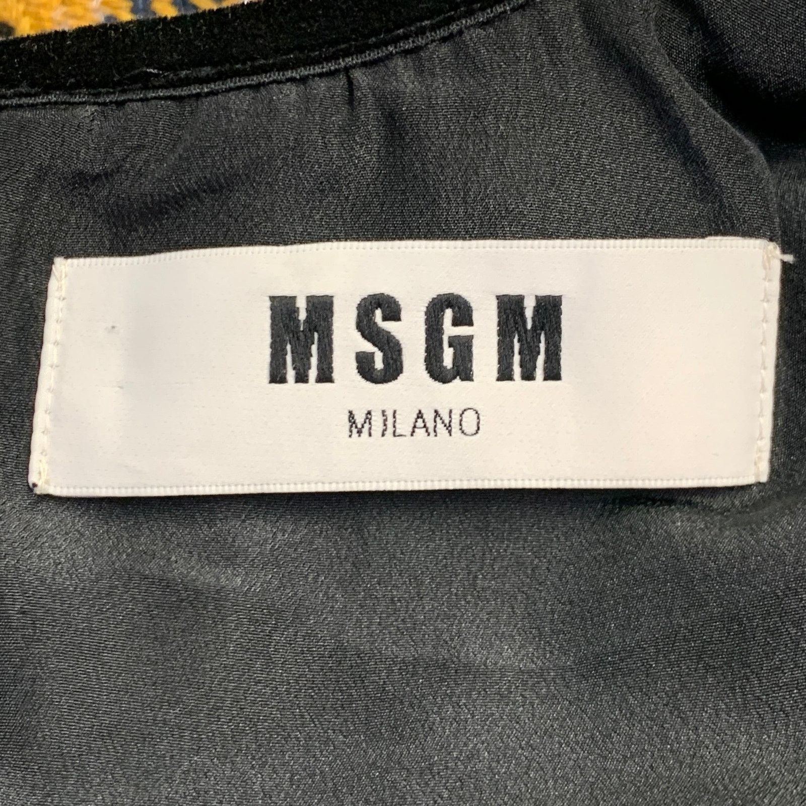 MSGM Size 8 Yellow Black Silver Wool Ruffle Plaid Mini Dress Size M / US 6-8 / IT 42-44 - 5 Thumbnail