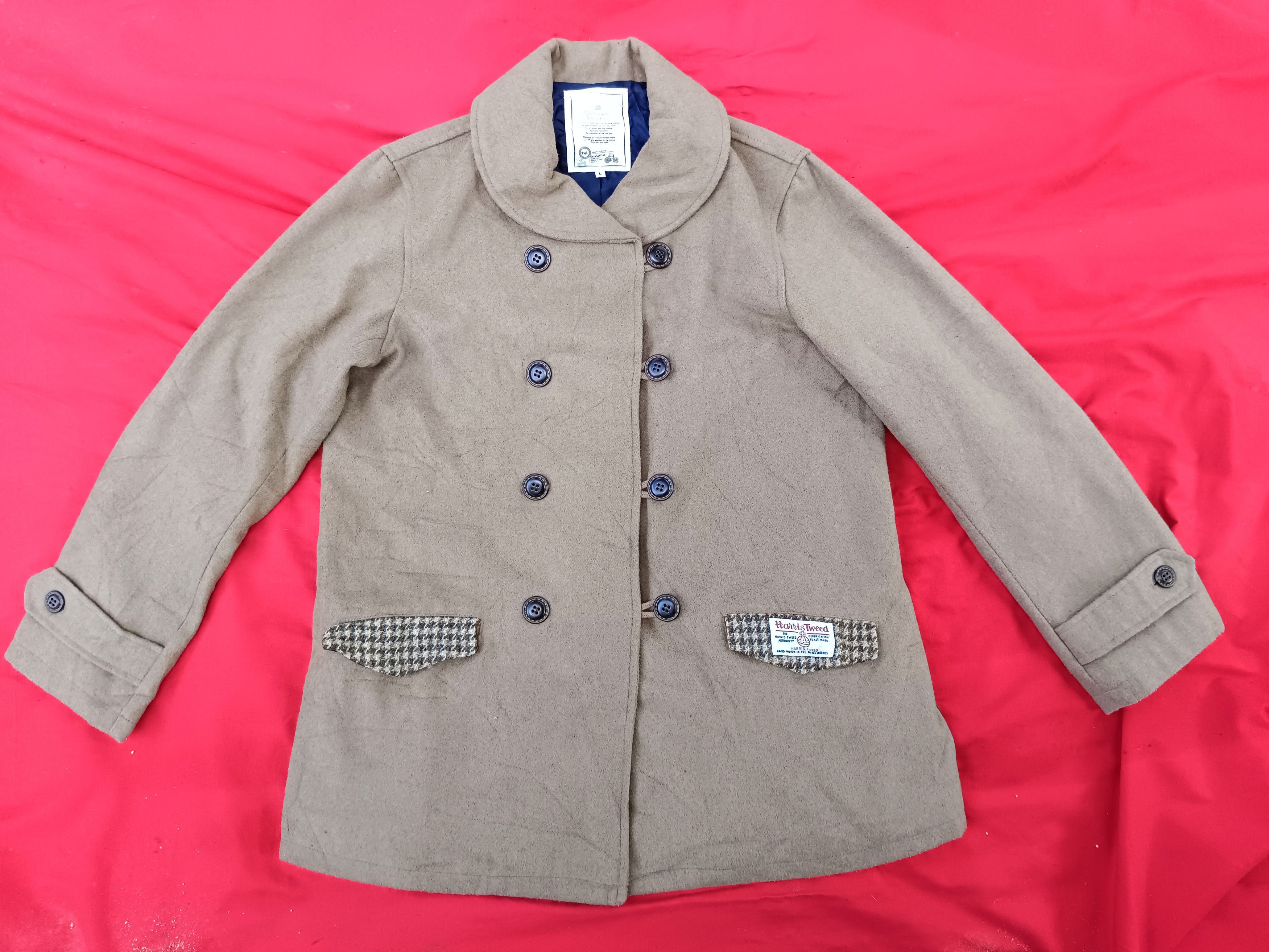 Harris Tweed × Japanese Brand Harris Tweed Natural Palette Shawl Collar Jacket Coat Size US L / EU 52-54 / 3 - 1 Thumbnail