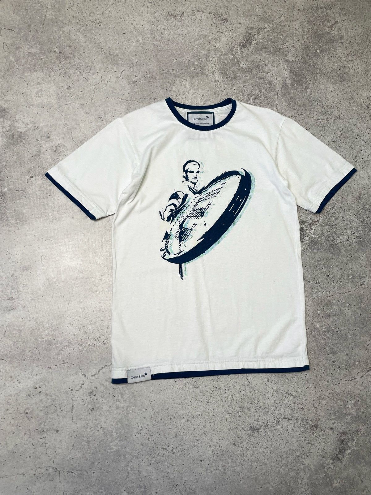 Nike RF Roger Federer Credit Suisse Tennis White T-shirt Men’s Size US M / EU 48-50 / 2 - 2 Thumbnail