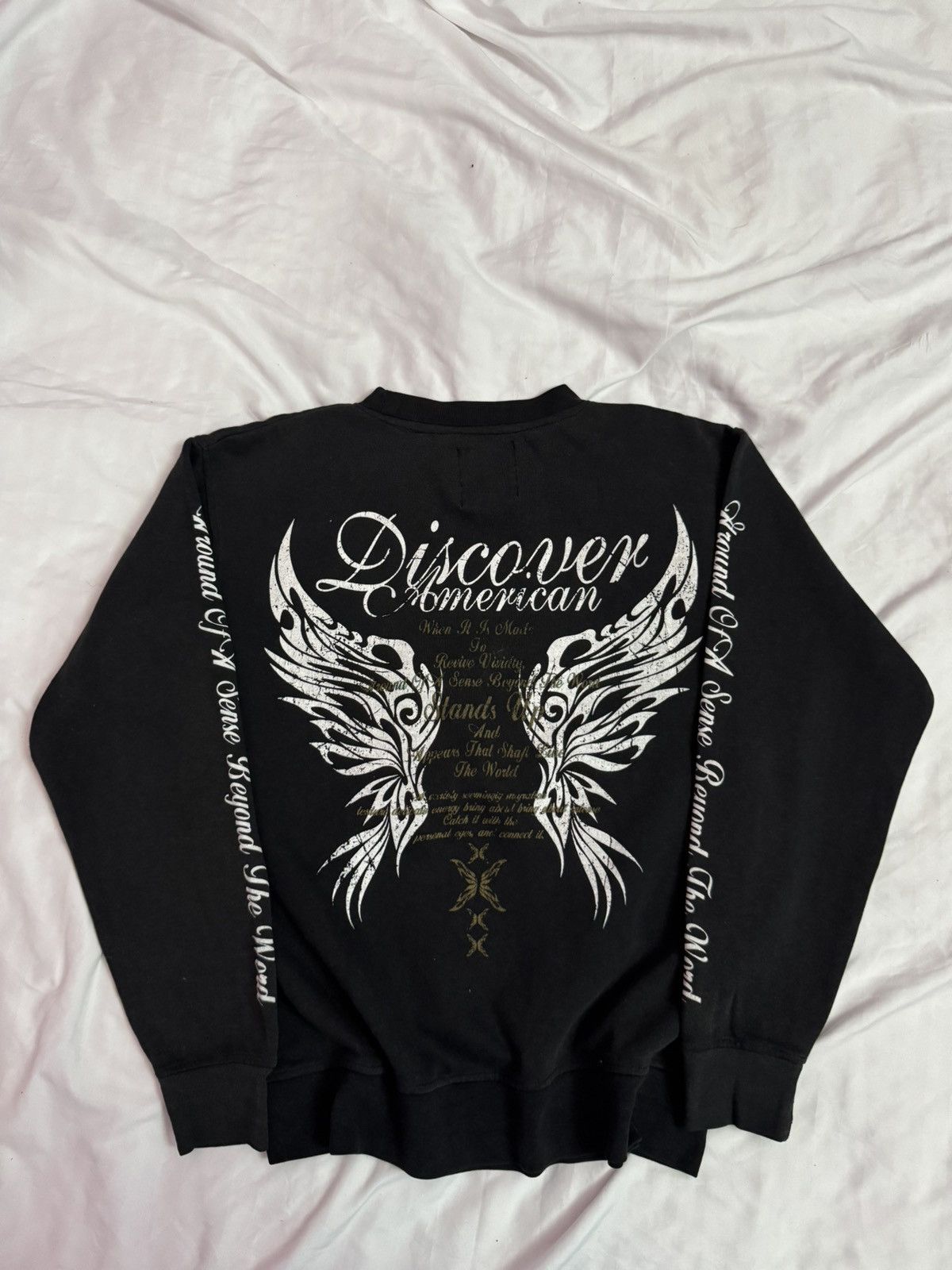 KMRii Distressed Faded Macarester Wid Poems Gothic Sweatshirt Size US M / EU 48-50 / 2 - 1 Thumbnail